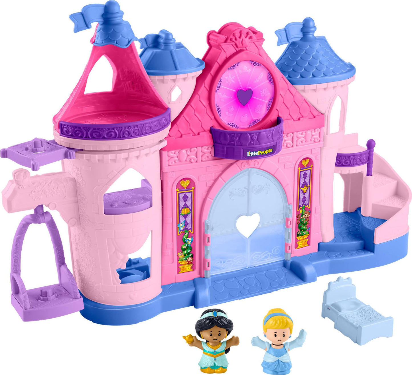 Fisher-Price Little People Toddler Toy Disney Princess Magical Lights & Dancing Castle Musical Playset for Pretend Play Ages 18+ Months