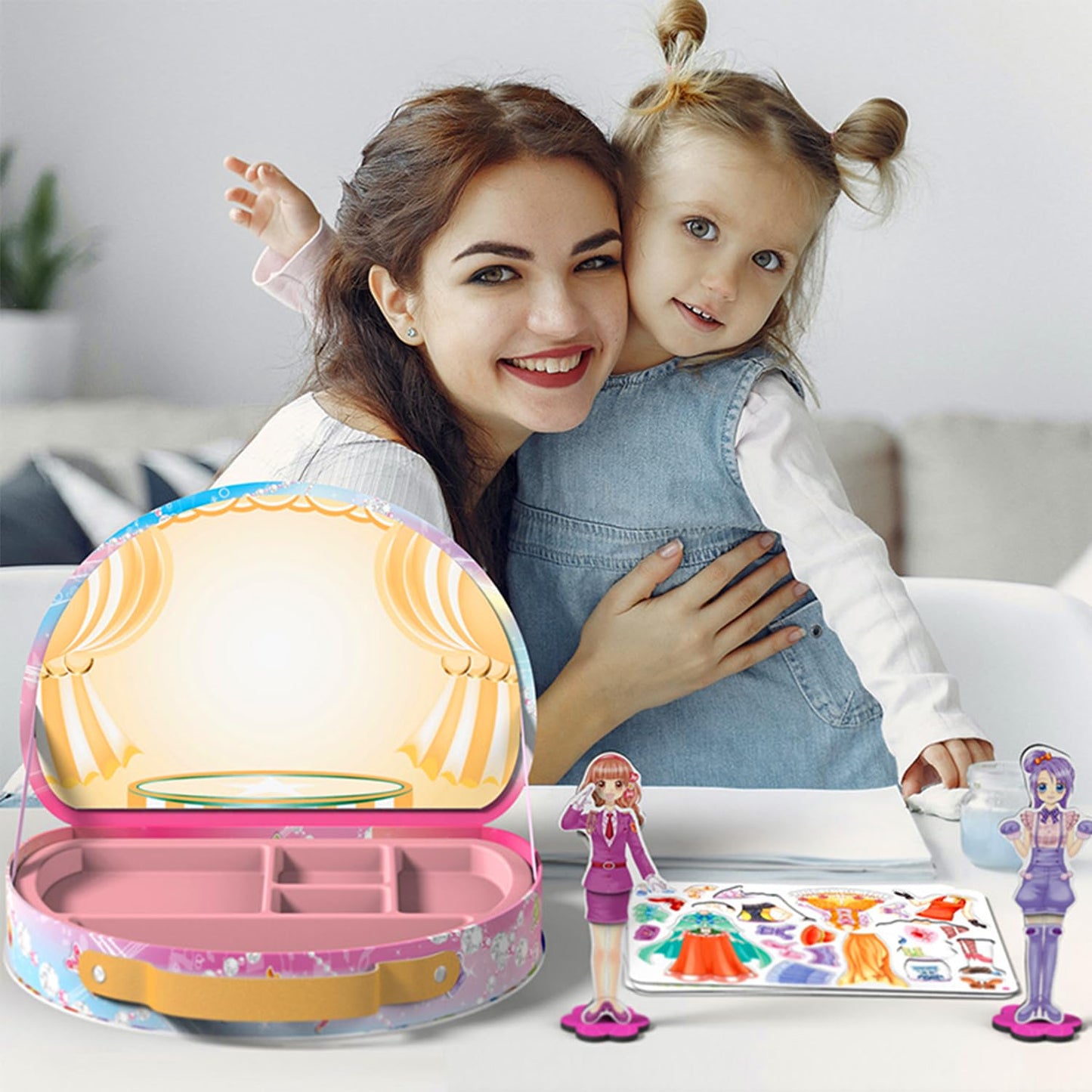 Magnetic Dress-Up Paper Doll Toys for Girls 3+, Dollhouse Magnet Clothes & Puzzles, Pretend Play, Learning & Birthday Gift Set