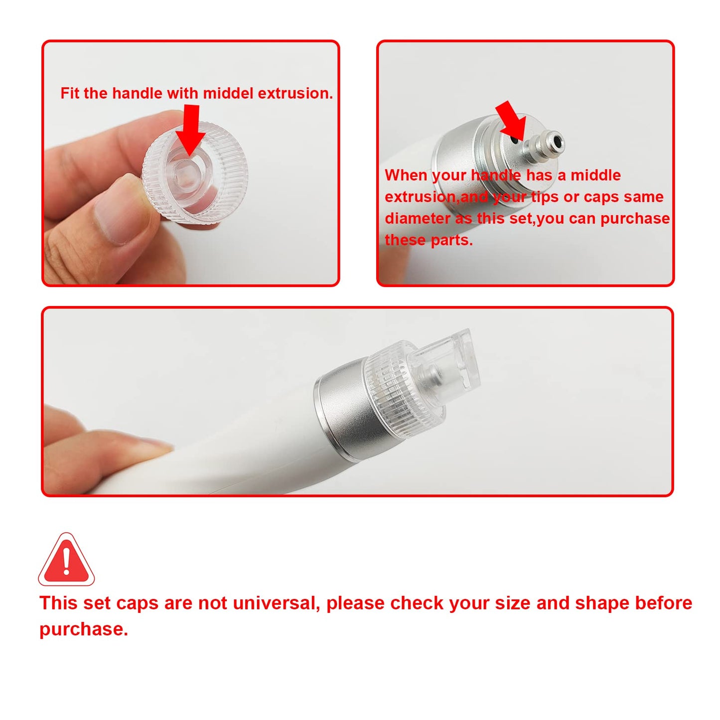 Face Care Machine Replacement Tips – 6 Hydra Dermabrasion, 2 Diamond Microdermabrasion, 1 Spray Cap for Aqua Peel & Water Scrub