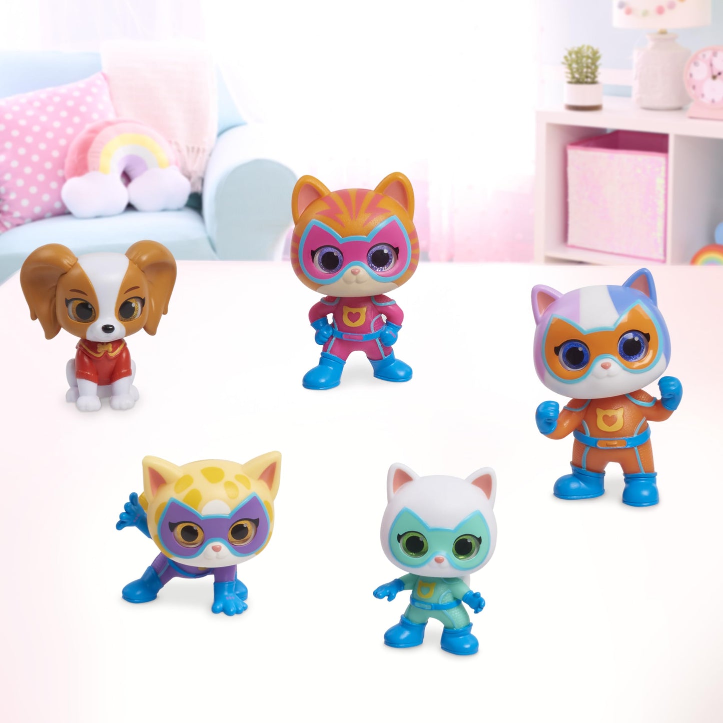 Just Play Disney Junior SuperKitties Hero Squad 5-Piece Figure Set, Kids Toys for Ages 3 Up