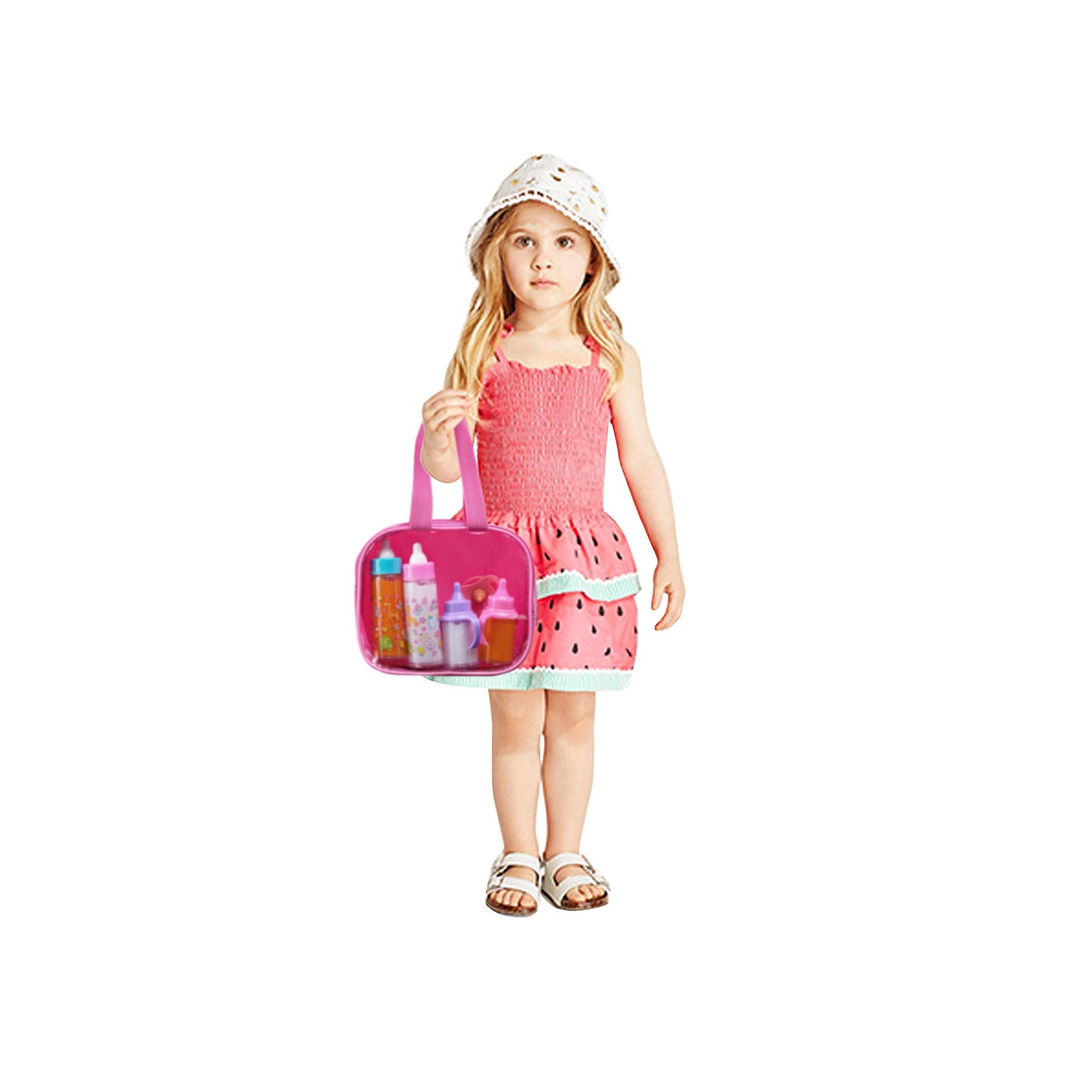 fash n kolor Baby Doll Accessories - 6 Accessories in One Diaper Bag - Magic Bottle - Toys - Doll Care Kit - Gifts