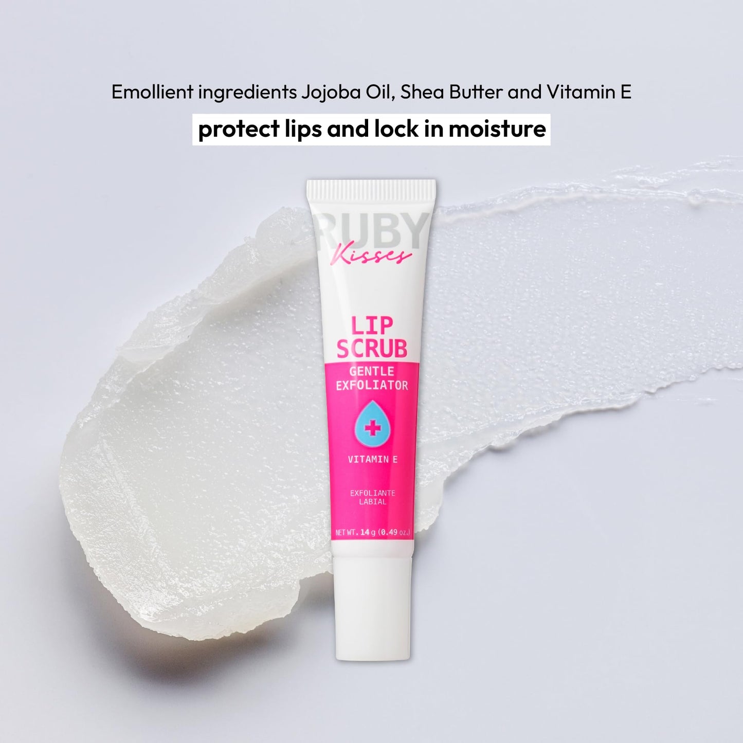 Ruby Kisses Exfoliating Lip Scrub – Gentle, Hydrating Lip Care with Jojoba & Shea Butter for Soft, Smooth, Supple Lips