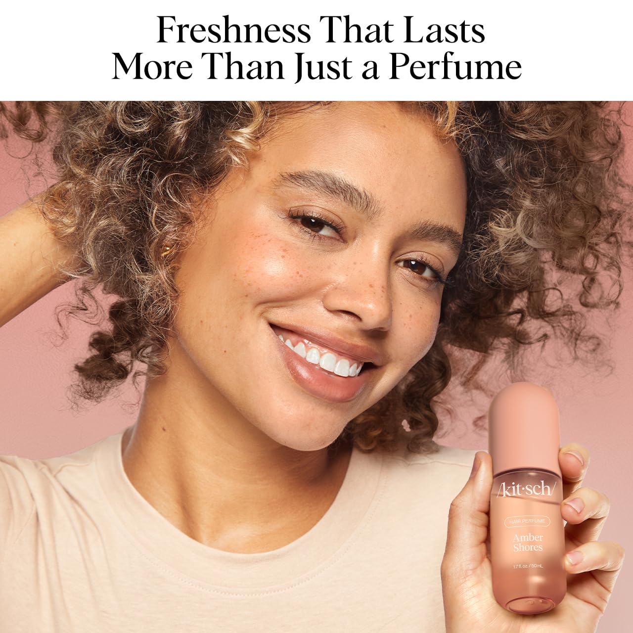 Kitsch Hair Perfume for Women - Amber Shores | Deodorizing Hair & Body Mist with Odor-Eliminating Tech | Woody Aquatic Fresh Scent, 50mL