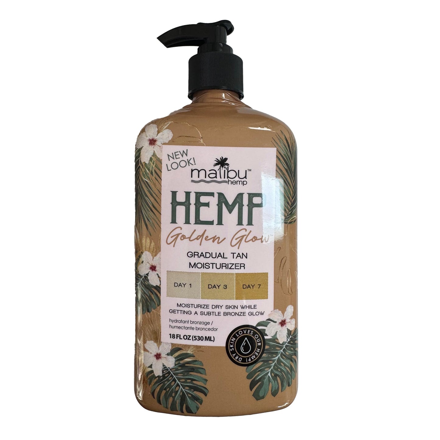 Malibu Hemp Golden Glow Gradual Tan Moisturizer, 18 fl oz