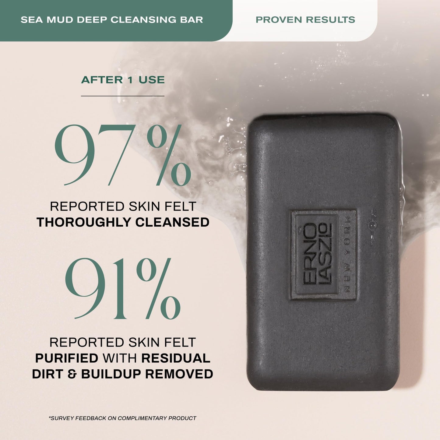 Erno Laszlo Sea Mud Face Wash Bar – Detox Charcoal Soap with Dead Sea Mud, Removes Oil, Unclogs Pores, Exfoliates & Purifies, 3.4 oz