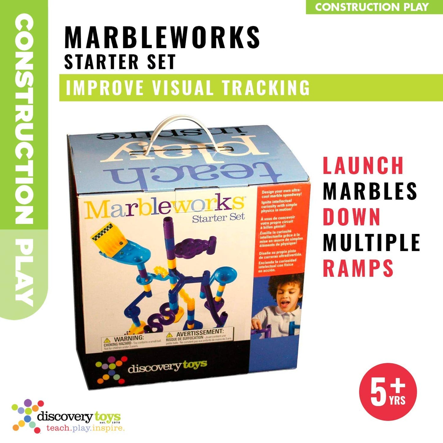 Discovery Toys MARBLEWORKS Marble Run Starter Set β STEM Educational Building Blocks for Kids 5+ | Hands-On Learning & Skill Development