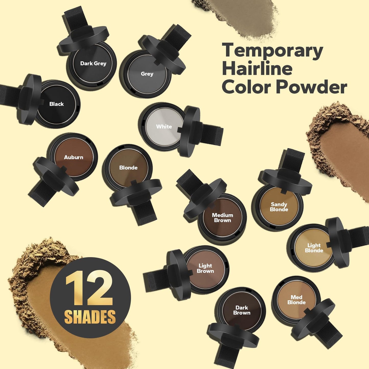 StyleShark Hairline Powder - Stain-Proof Root Touch-Up for Thinning Hair, Sweatproof Color for Women and Men (Dark Brown)