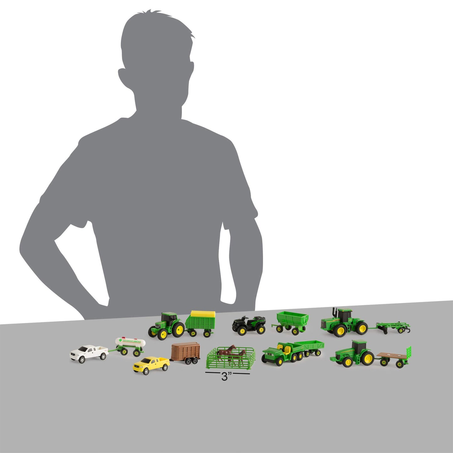 TOMY John Deere Toy Truck & Toy Tractor With Trailers 26-Piece Farm Toy Value Set