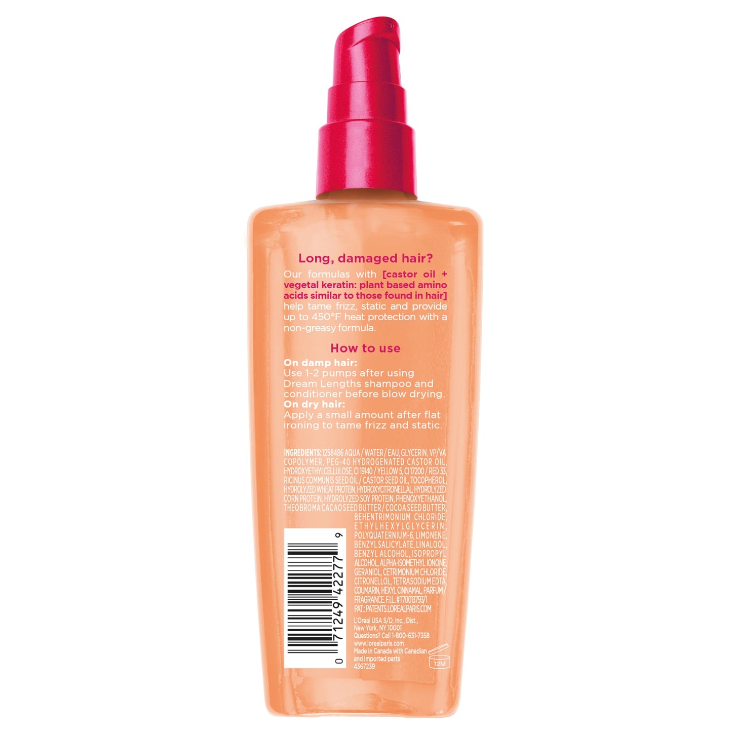 L'Oreal Paris Elvive Dream Lengths Frizz Killer Leave-In Serum, 3.4 Ounce