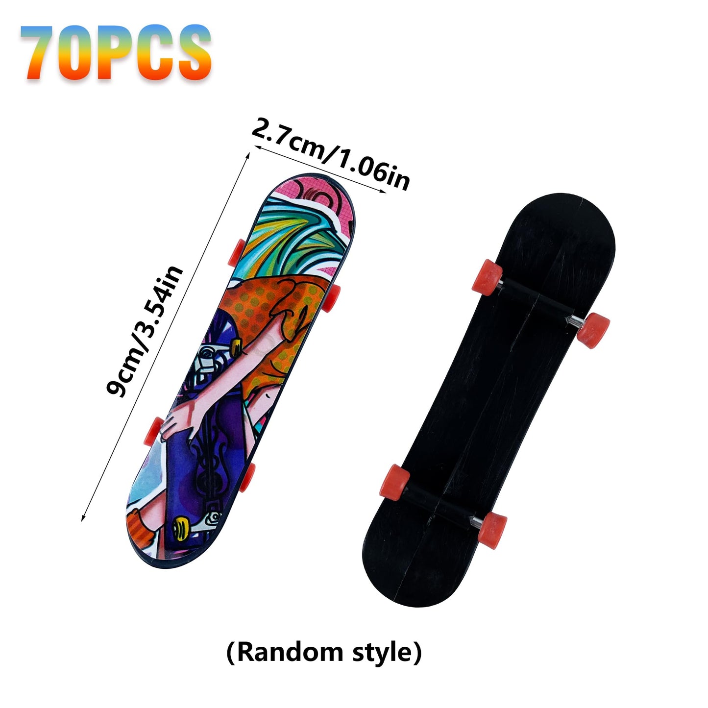 XIPEGPA 100 PCS Mini Finger Skateboards Finger Skateboard Toys for Birthday Party Favors Gift Props Decoration (100)