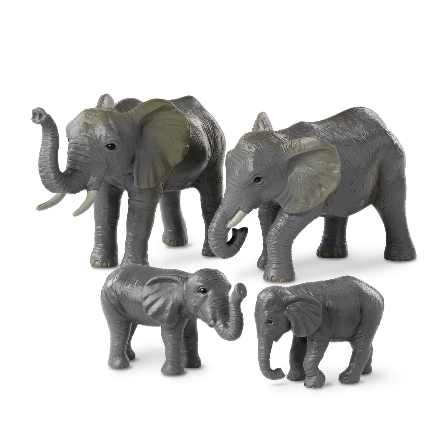 Terra by Battat – 4-Piece African Elephant Toy Set – Realistic Safari Animal Figures for Kids 3+, Gifts & Baby Shower Decor