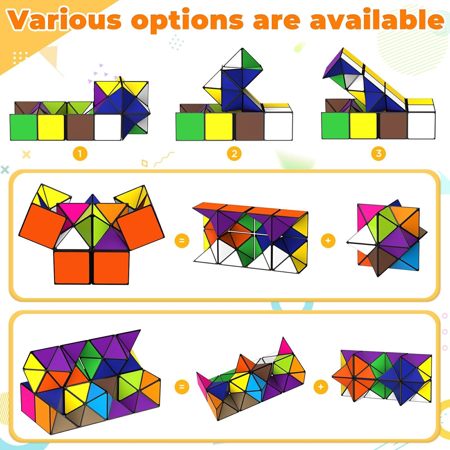 Star Cube Magic Cube Set, 2 in 1 Yoshimoto Cube for Kids and Adults, Toy for Boys and Girls Ages 8-12