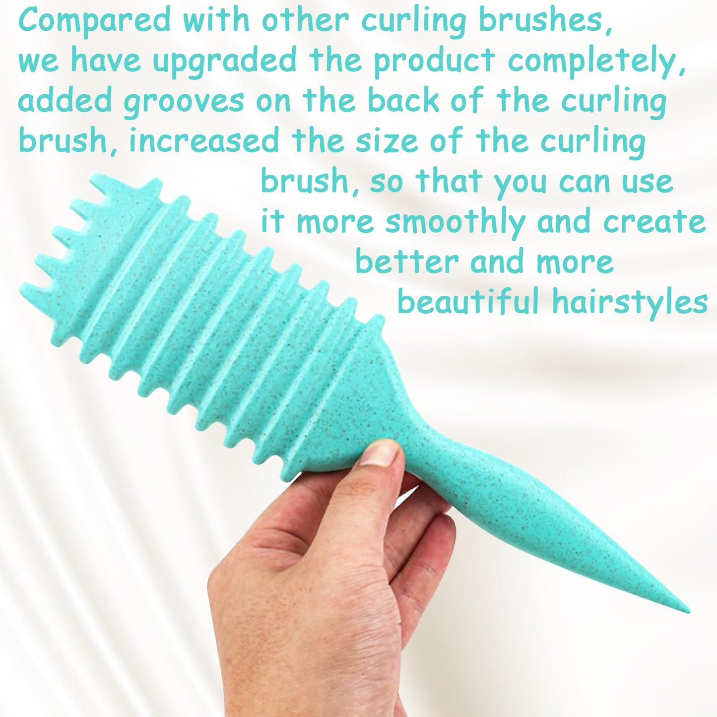 Curl Defining Brush, 1 PCS Curly Hair Brush, Brush for Curly Hair, for Combing and Shaping Men's and Women's Curls to Reduce Pulling (Green)