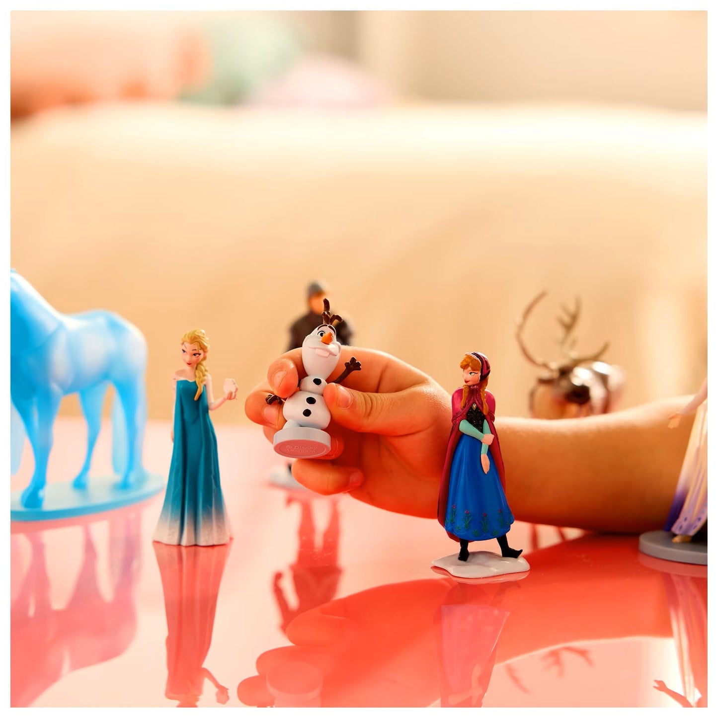 Disney Store Frozen Figure Set – 8 Sculpted Figures Including Anna, Elsa, Olaf & Kristoff in Double-Tier Box with Scenic Backgrounds