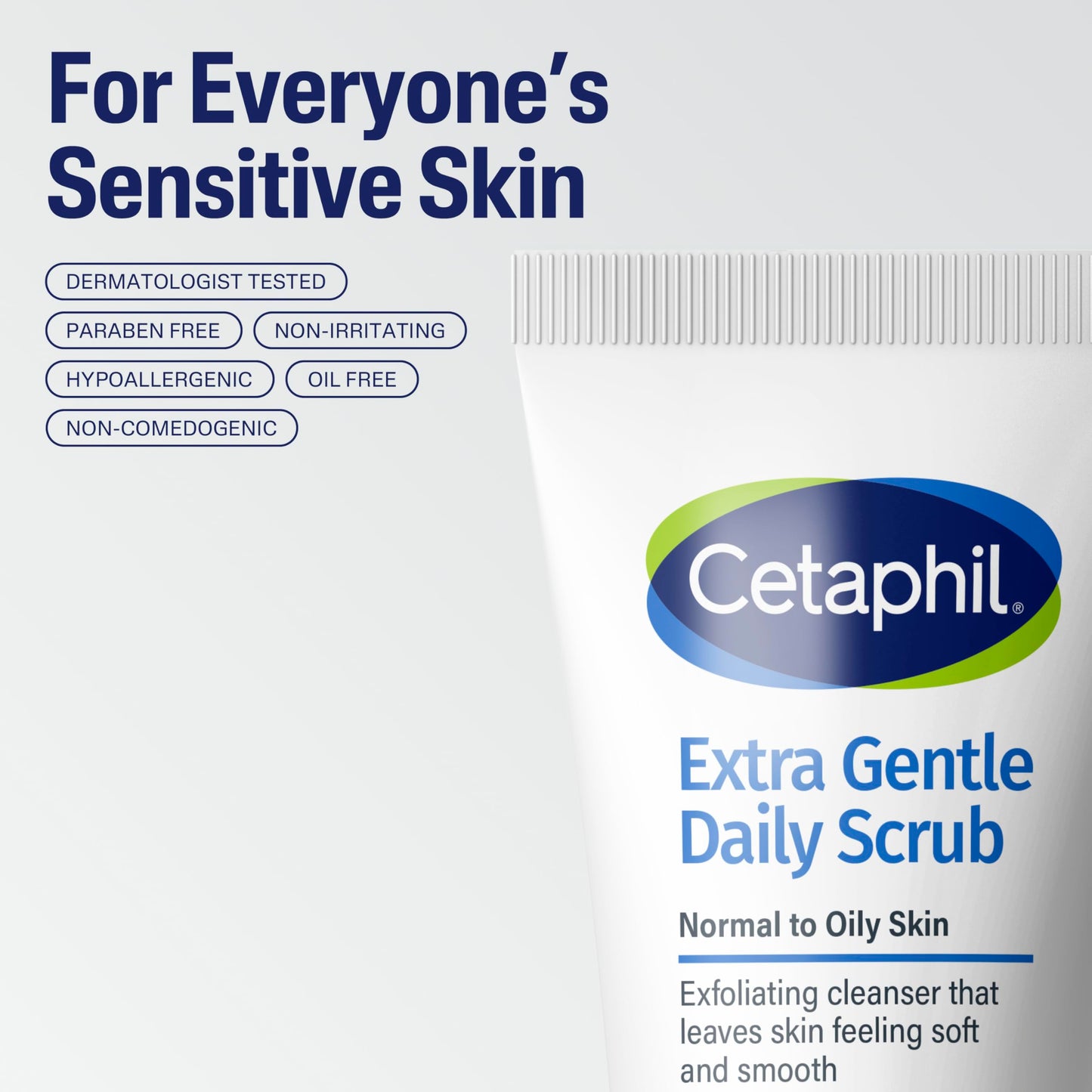 Cetaphil Gentle Exfoliating Face Wash - Daily Face Scrub for All Skin Types, Hypoallergenic & Non-Irritating, 6 fl oz, 2 Pack