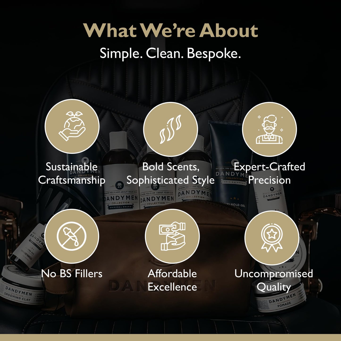 DandyMen Grooming Clay – Strong Hold, Natural Matte Finish, and Flexible Styling with Kaolin Clay & Beeswax – Tobacco Vanilla Scent – 3.4 oz (1-pack)