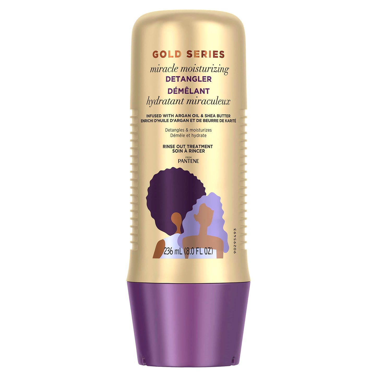 Pantene Gold Series Detangler Treatment for Curly and Coily Hair with Argan Oil and Shea Butter, 8 Fl Oz