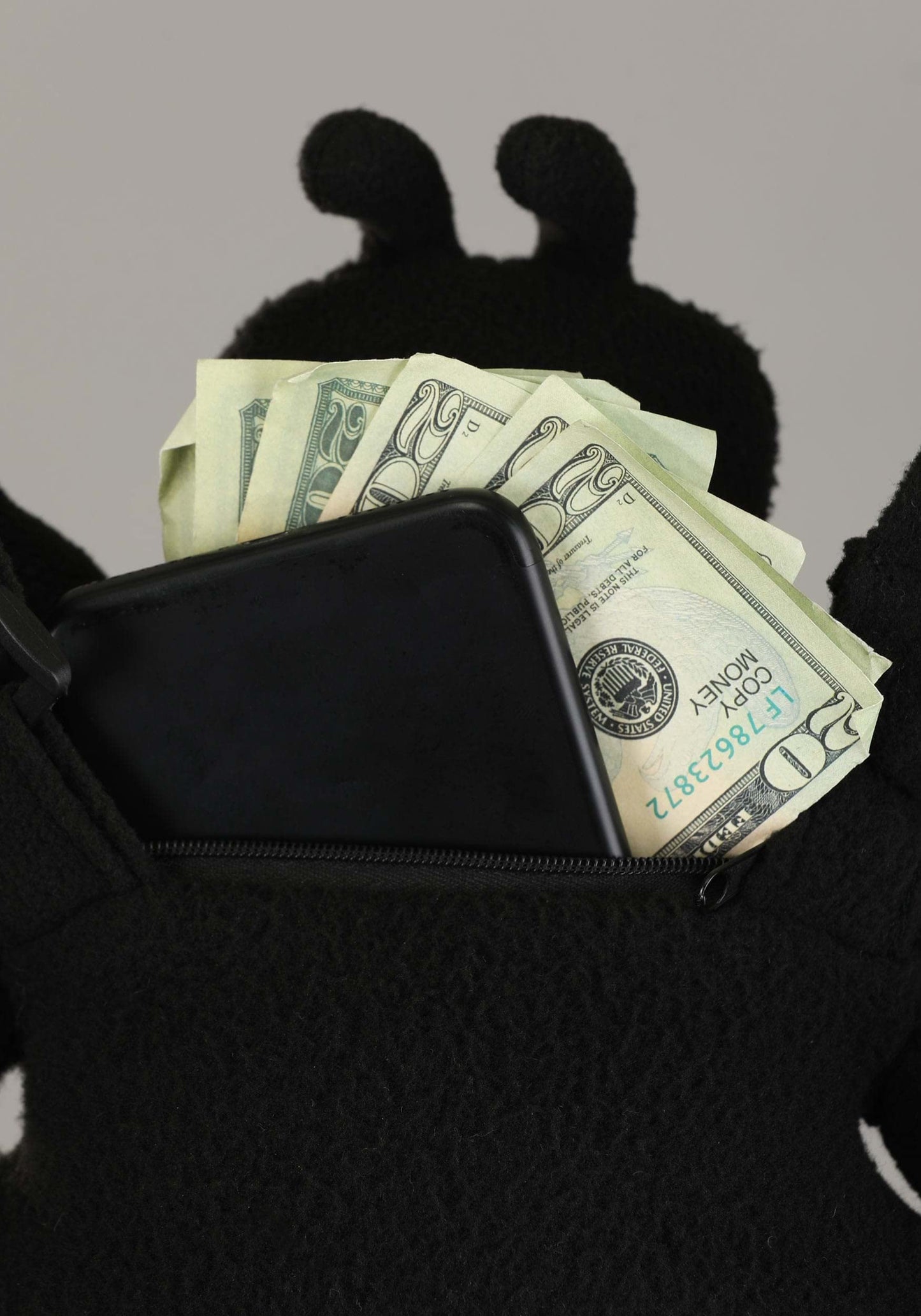 elope Black Widow Costume Companion Pursetuffed Velour Spider with Adjustable Strap - Standard