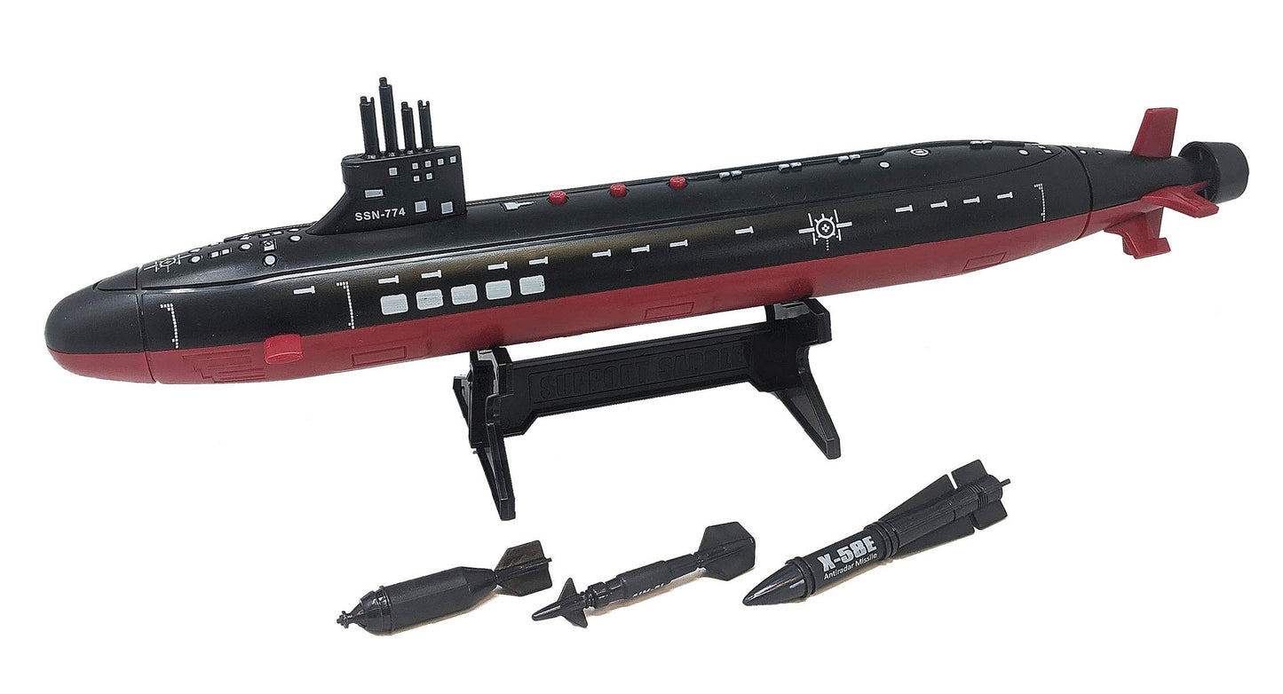 16.5 Inch Toy Black Submarine with Sound Effects and Torpedo