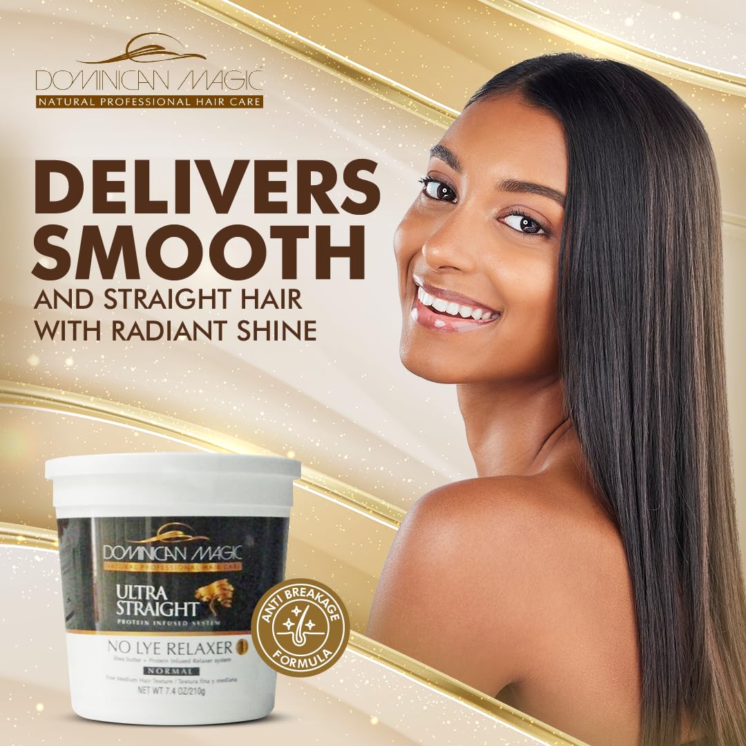 Dominican Magic Ultra Straight No Lye Relaxer 7.4oz – Professional Grade, Normal Strength Formula for Smooth, Frizz-Free, Straight Hair