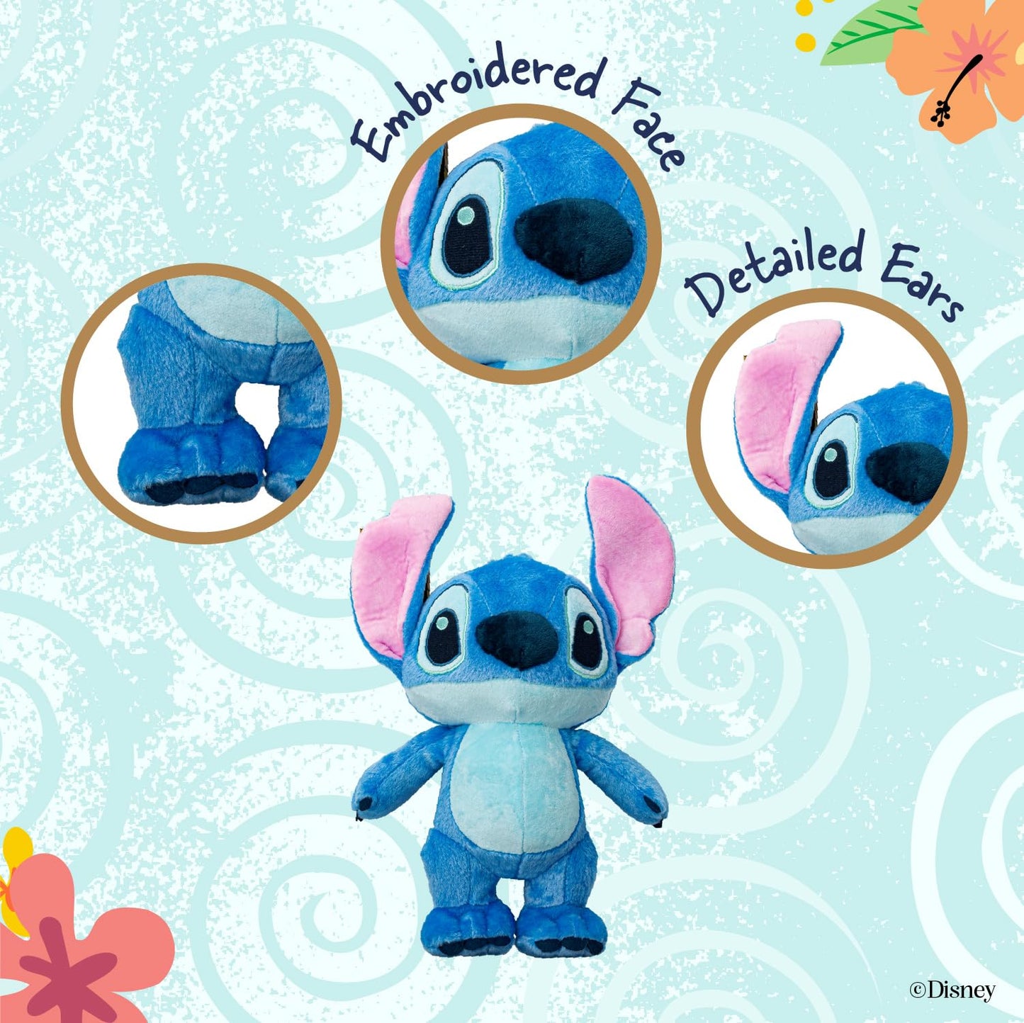 Disney Baby Lilo & Stitch Soft Huggable Stuffed Animal Cute Plush Toy for Toddler Boys and Girls, Gift for Kids, Blue Stitch 15 Inches
