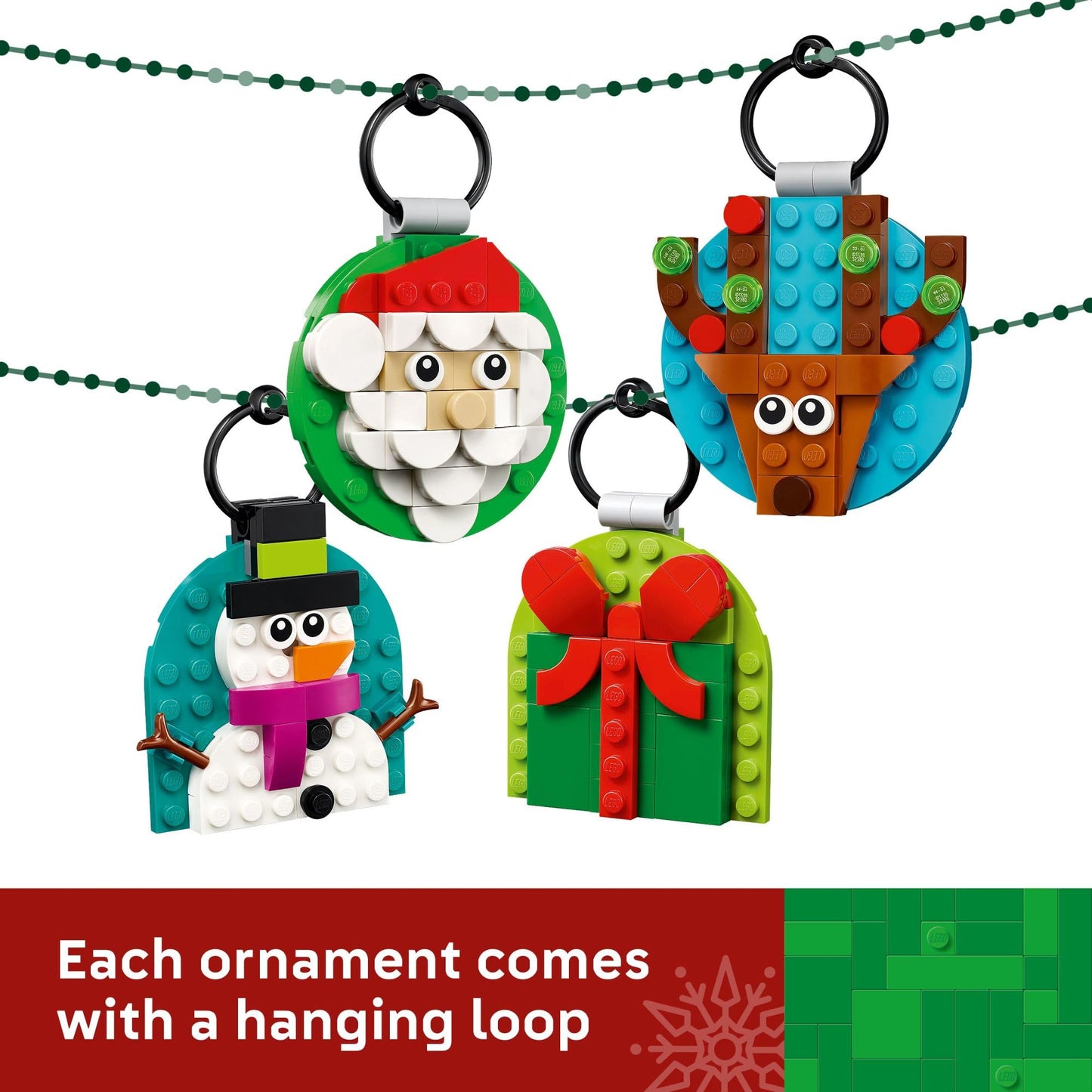LEGO Christmas Ornament Selection 40744 Building Set – Festive Holiday Craft Kit for Kids & Families, DIY Hanging Tree Decorations, Ages 6+