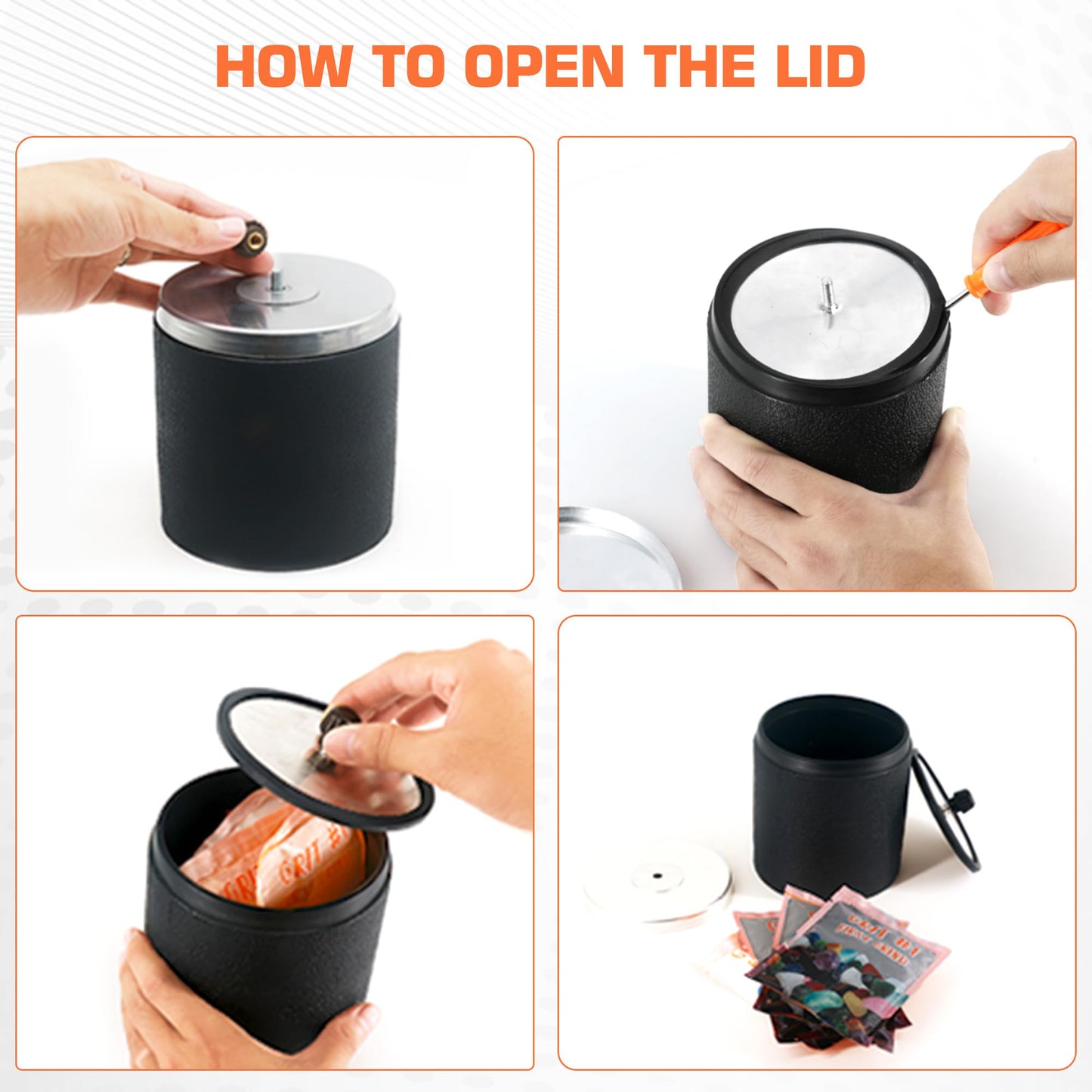 VIYUKI 6LB Double Drum Rock Tumbler Kit for Adults – Polisher with Rough Gemstones, 8 Grits, Jewelry Making & STEM Learning Guide