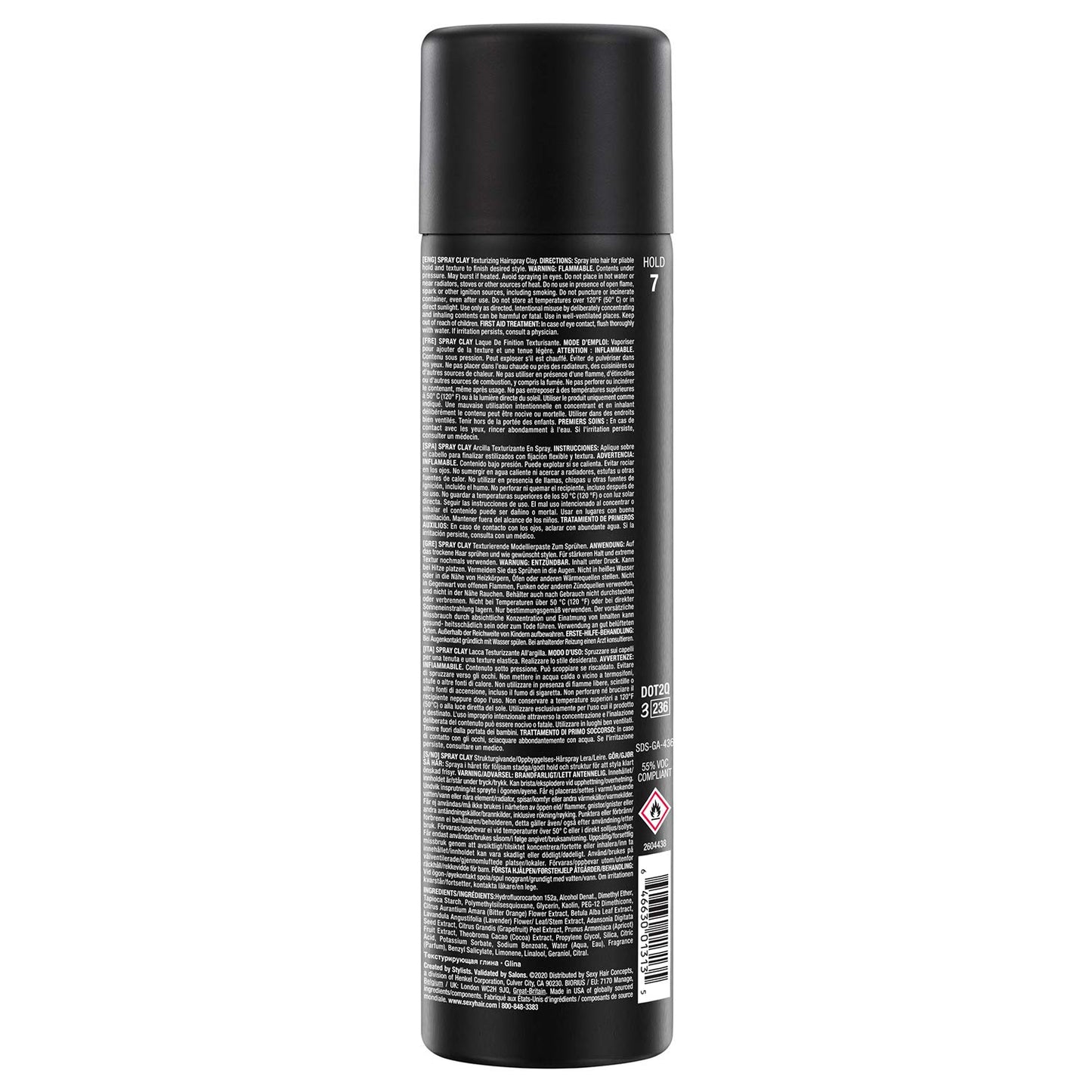 SexyHair Style Spray Clay Texturizing Hairspray Clay, 4.4 Oz | All Over Texture | Matte Finish | All Hair Types