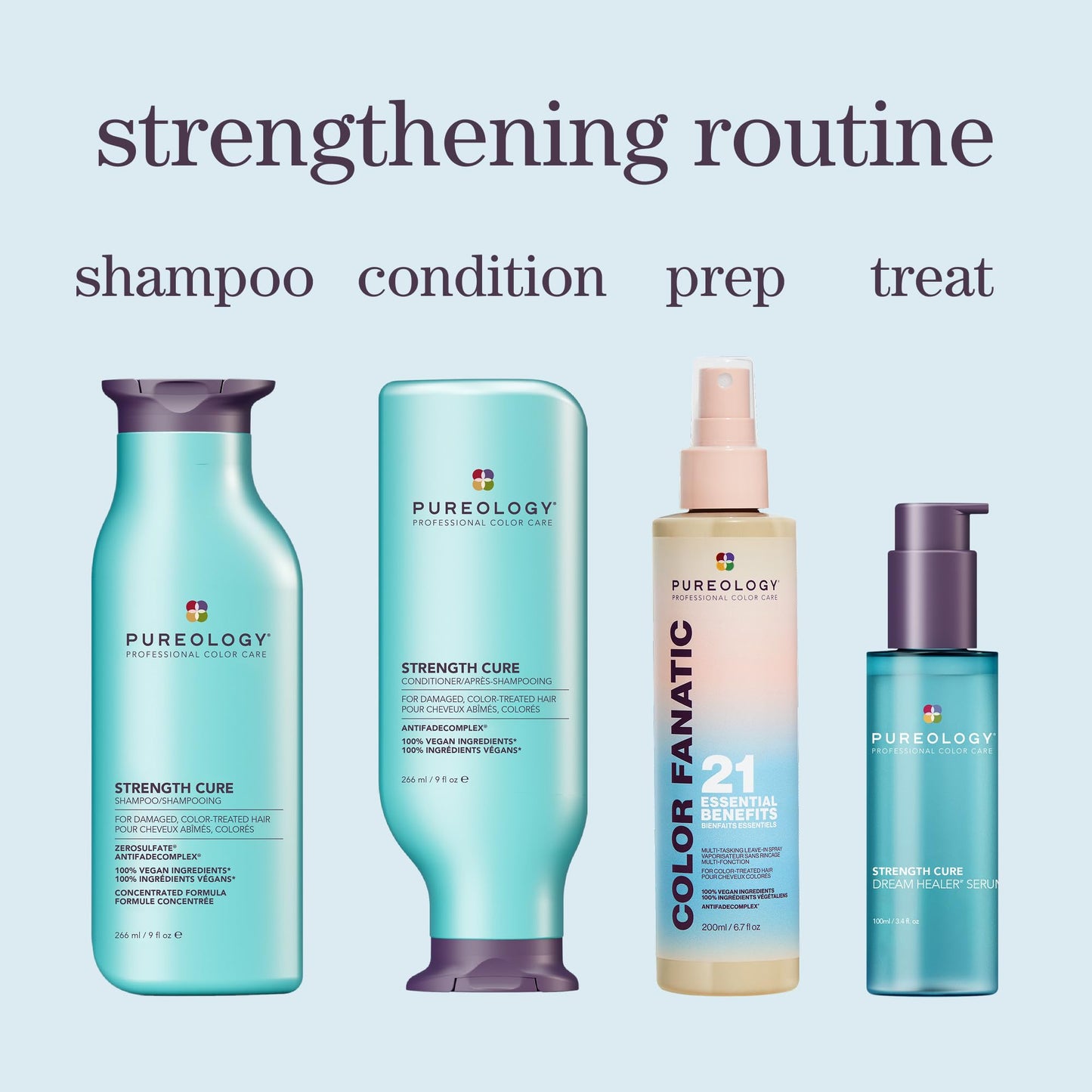 Pureology Strength Cure Dream Healer Hair Serum – Lightweight Leave-In Treatment for Split End Repair, Smoothing & Strengthening, Vegan Heat Protectant