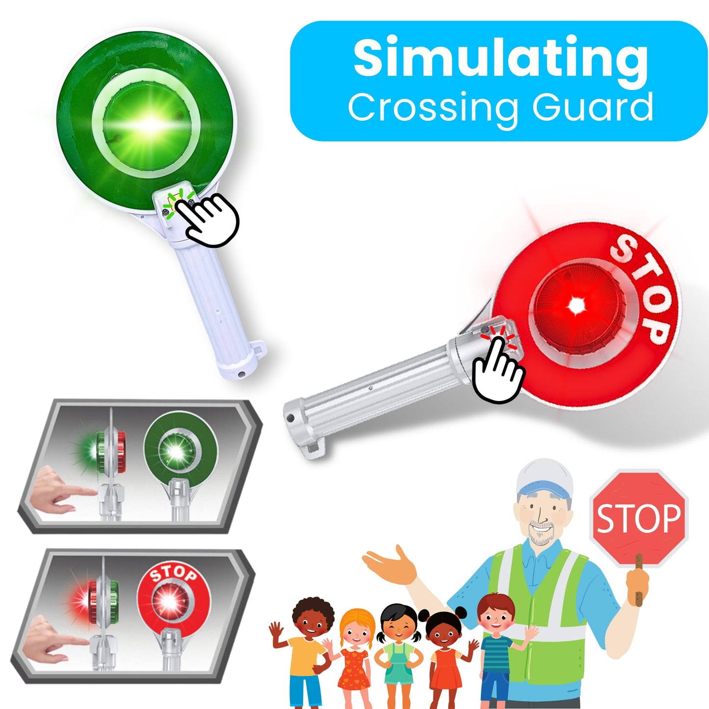 PlenPLAY Yellow School Bus Toy 1:12 Scale – Friction Powered with Lights, Sounds, Opening Doors & Stop Sign, Toddler Preschool Gift