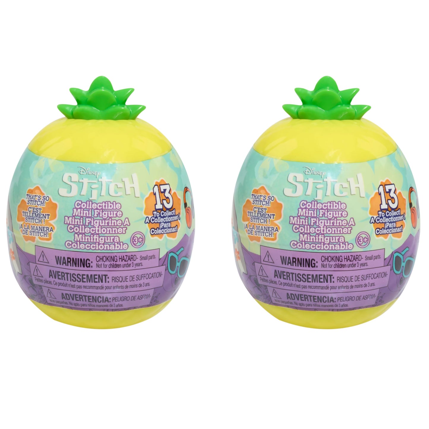 Disney Stitch That’s So Stitch Collectible Figures Series 2 (2-Pack), Mystery 2-inch Figurine, Blind Capsule, Kids Toys for Ages 3 Up by Just Play