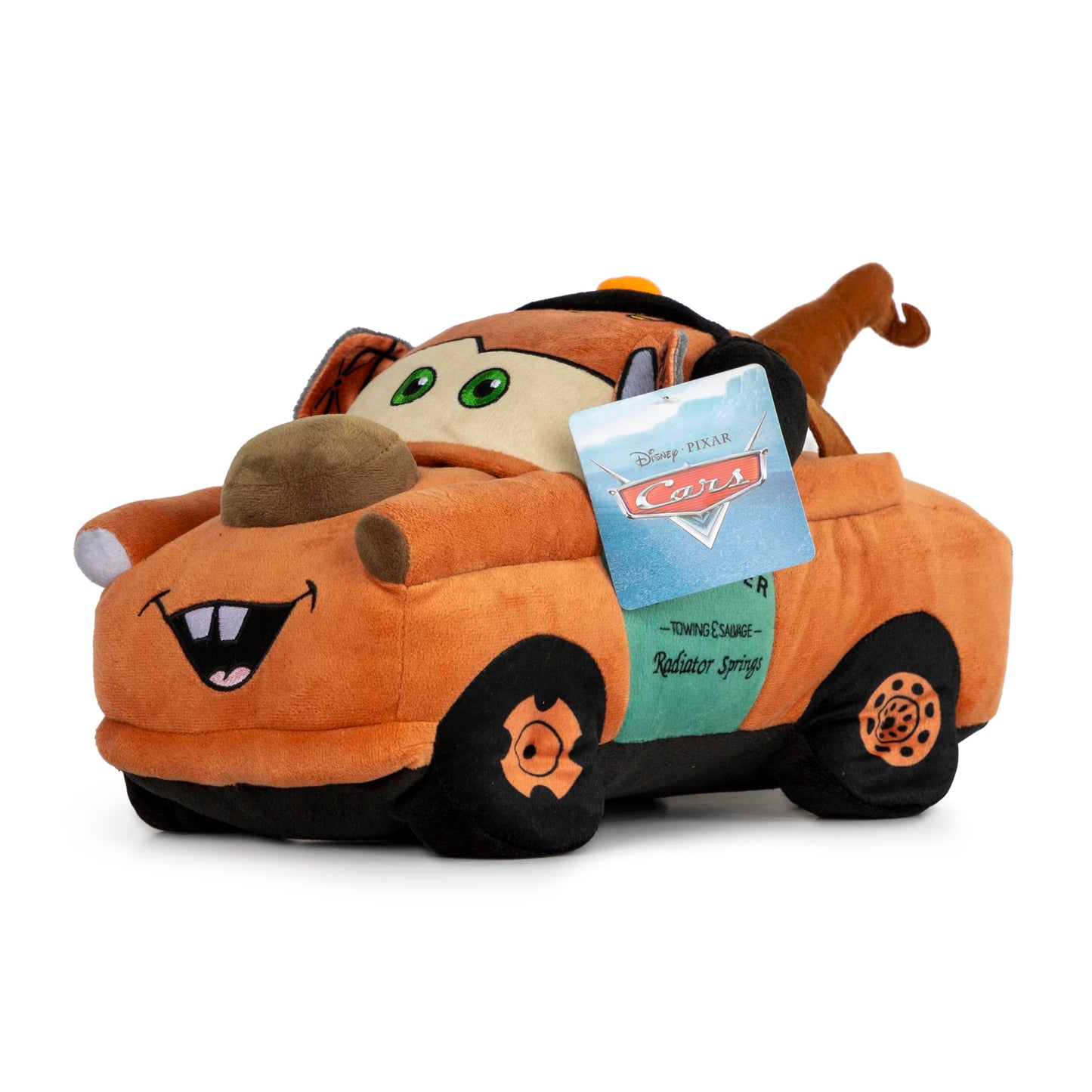 Disney Pixar Cars Tow Mater Plush Pillow Buddy - Super Soft Character Throw Cushion for Kids Playroom & Bedding - Polyester Microfiber, 14 Inches