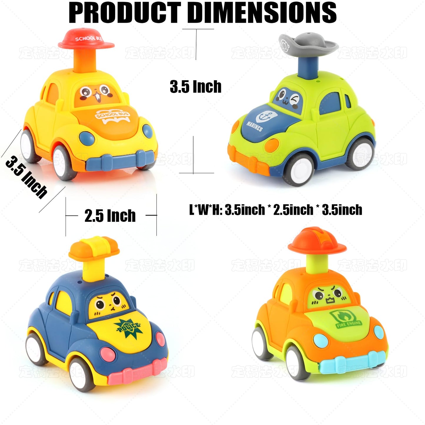 QSONSELL Pull Back Car Toys for Toddlers 1-3 | Birthday Gifts, Party Favors, Goodie Bag Stuffers for Boys & Girls