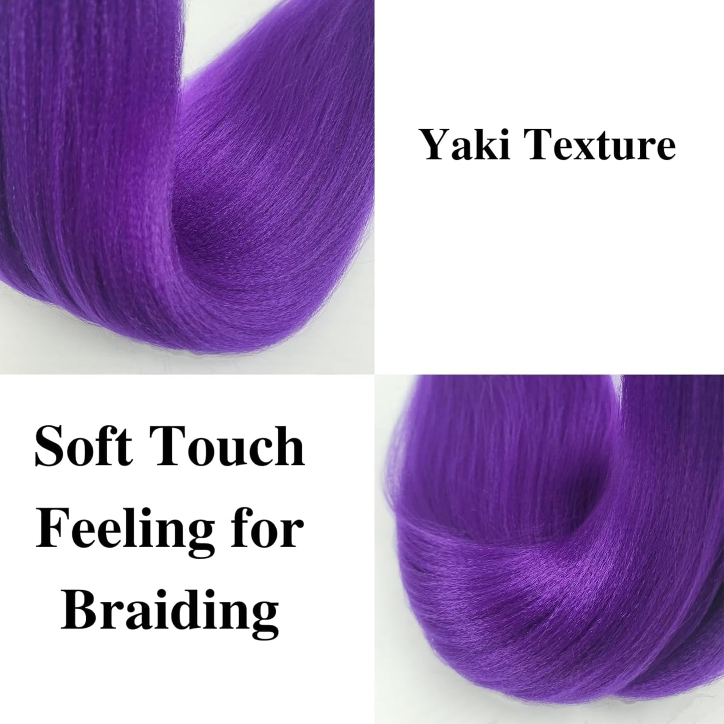 Gozill Purple Braiding Hair Pre stretched Long Purple Prestretched Synthetic Braiding Hair Extensions Hypoallergenic Gyal Knotless Ez Braid 26 inch Yaki Non Toxic Fulani