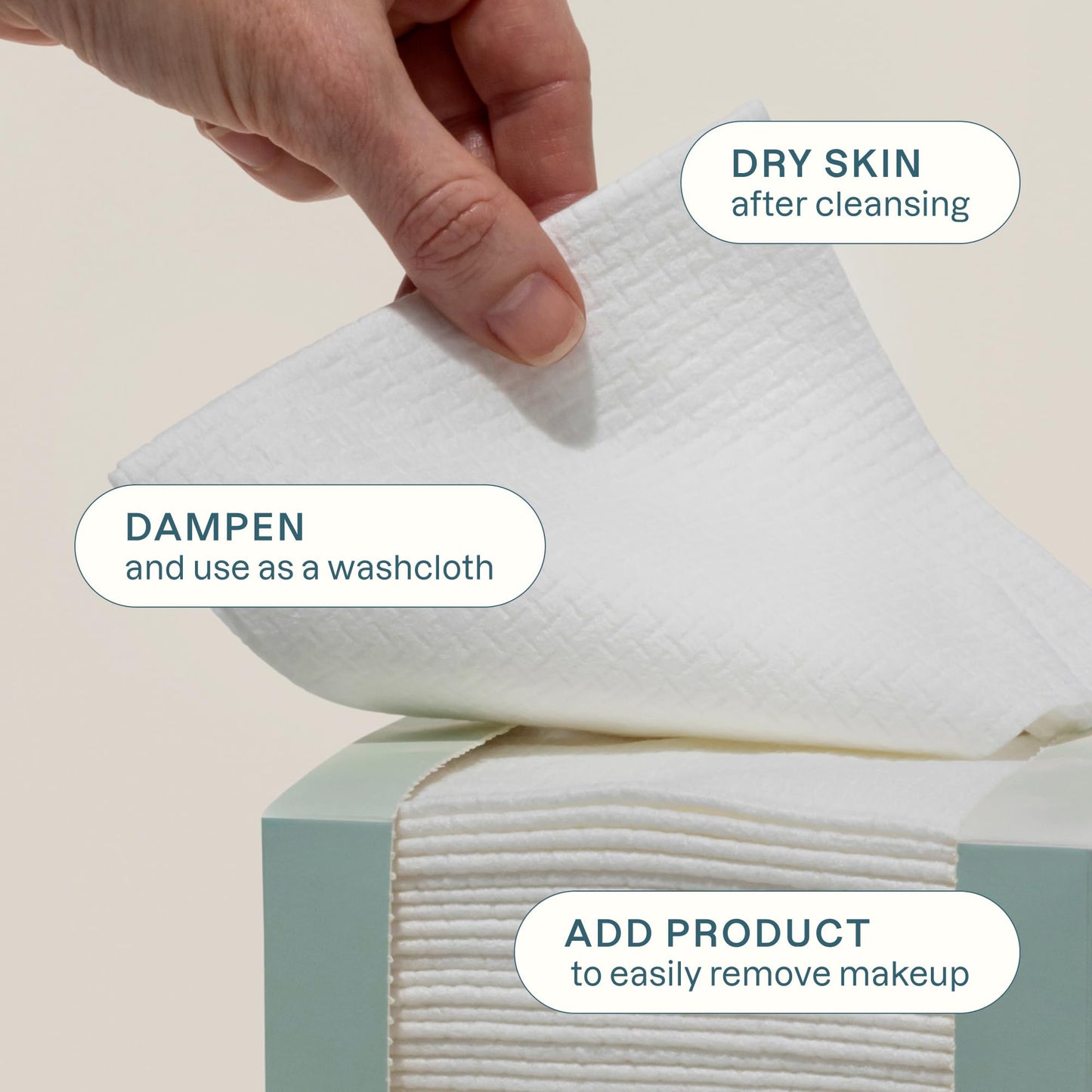 Cliganic XL Disposable Face Towels – Soft, Hypoallergenic, Ultra-Absorbent Makeup Remover Wipes, 50 Ct, All Skin Types