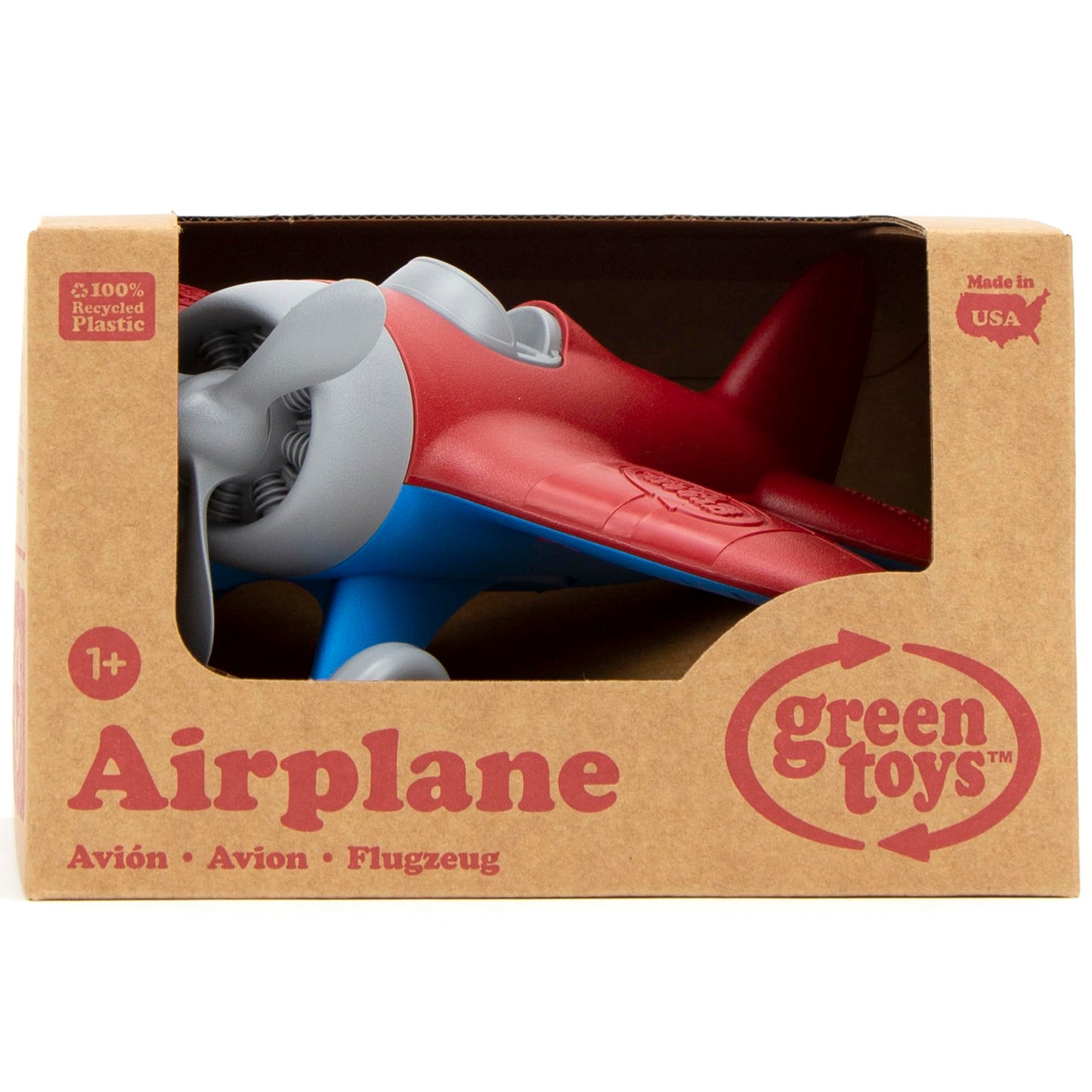 Green Toys Airplane - BPA Free, Phthalates Free, Red Aero Plane for Improving Aeronautical Knowledge of Children. Toys and Games