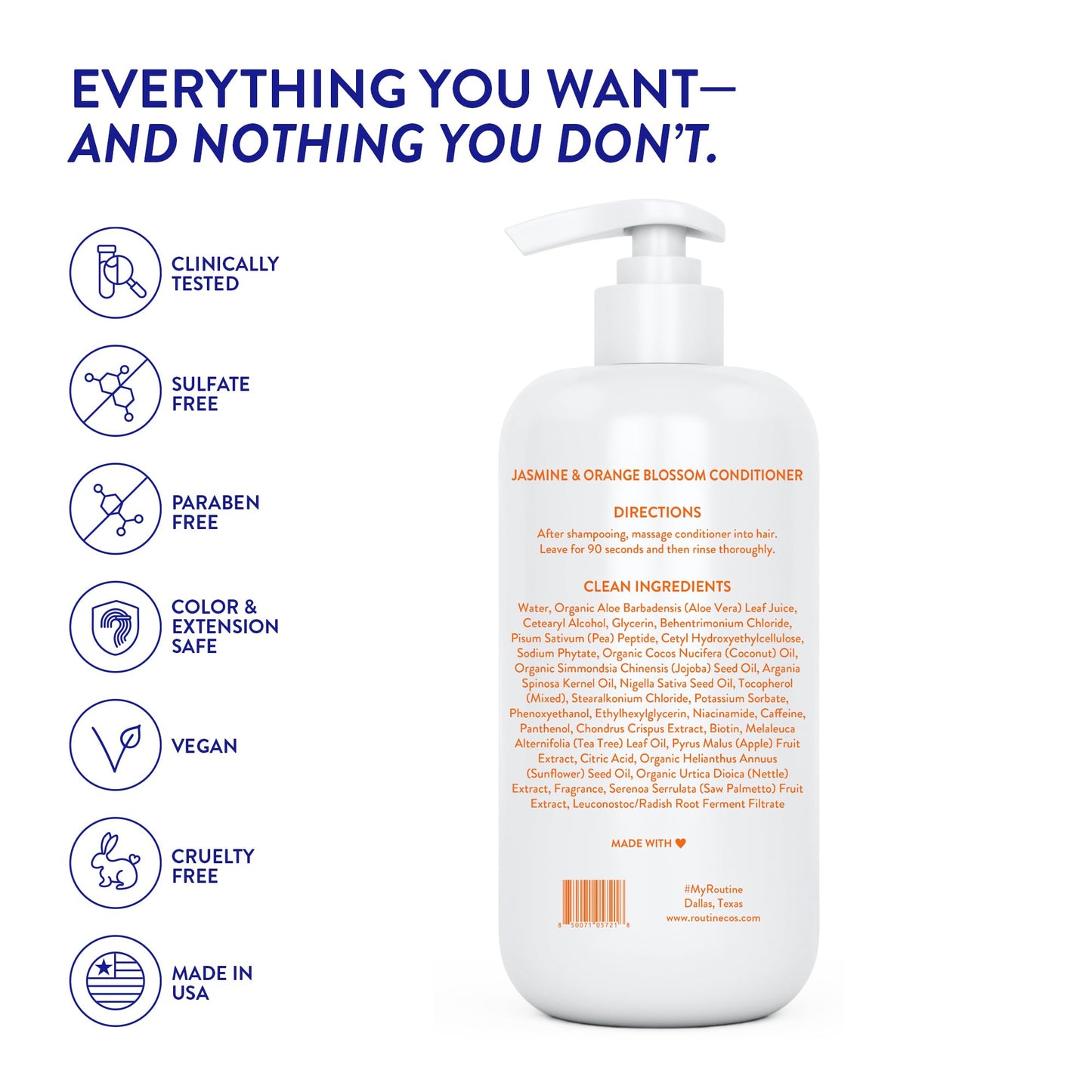 Routine Wellness Anti-Thinning Deep Conditioner 14oz – DHT Blocker for Hair Loss in Men & Women – Strengthens & Promotes Healthy Hair, Jasmine & Orange Blossom