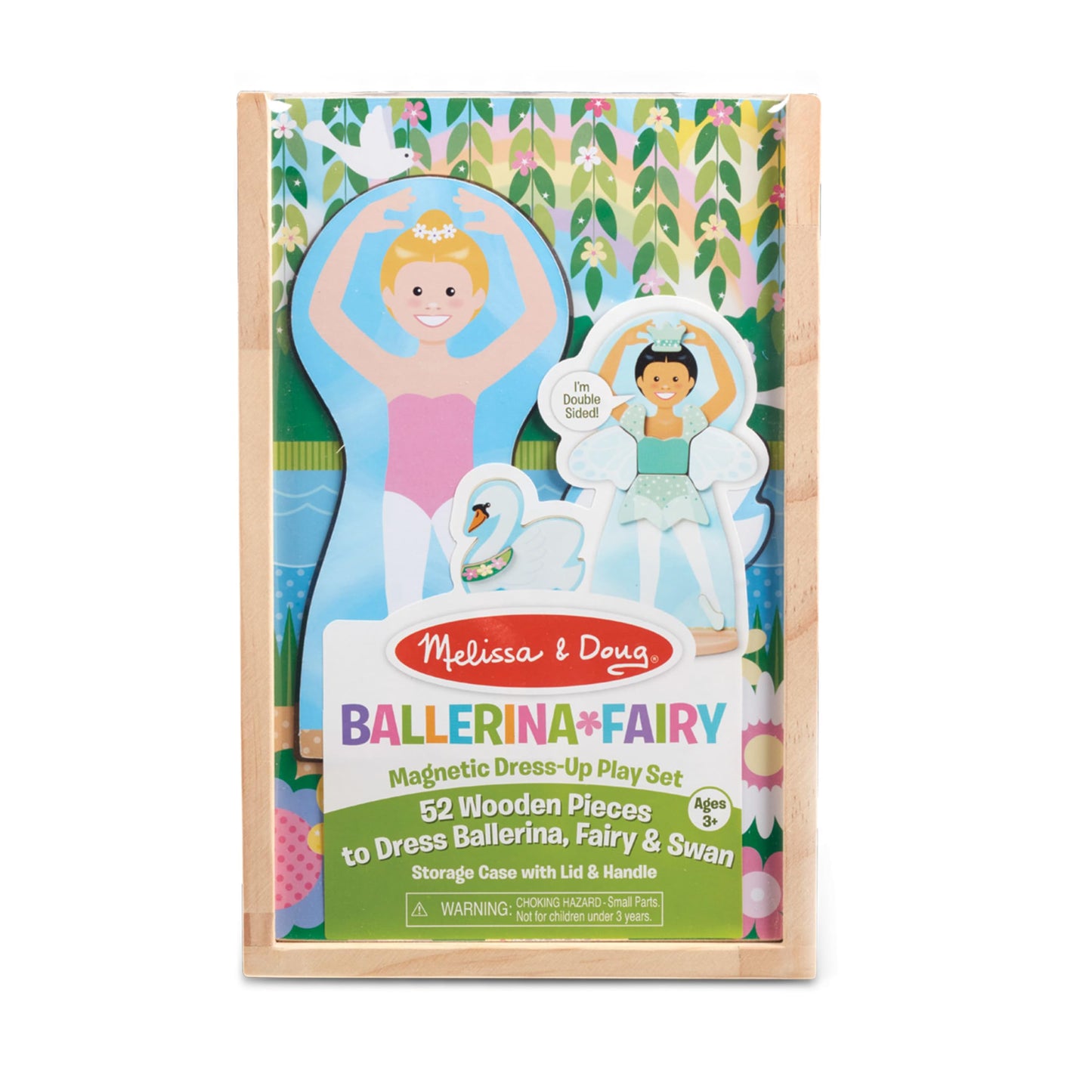 Melissa & Doug Ballerina And Fairy Magnetic Dress-Up Double-Sided Wooden Doll And Swan Pretend Play Set (52 pcs)