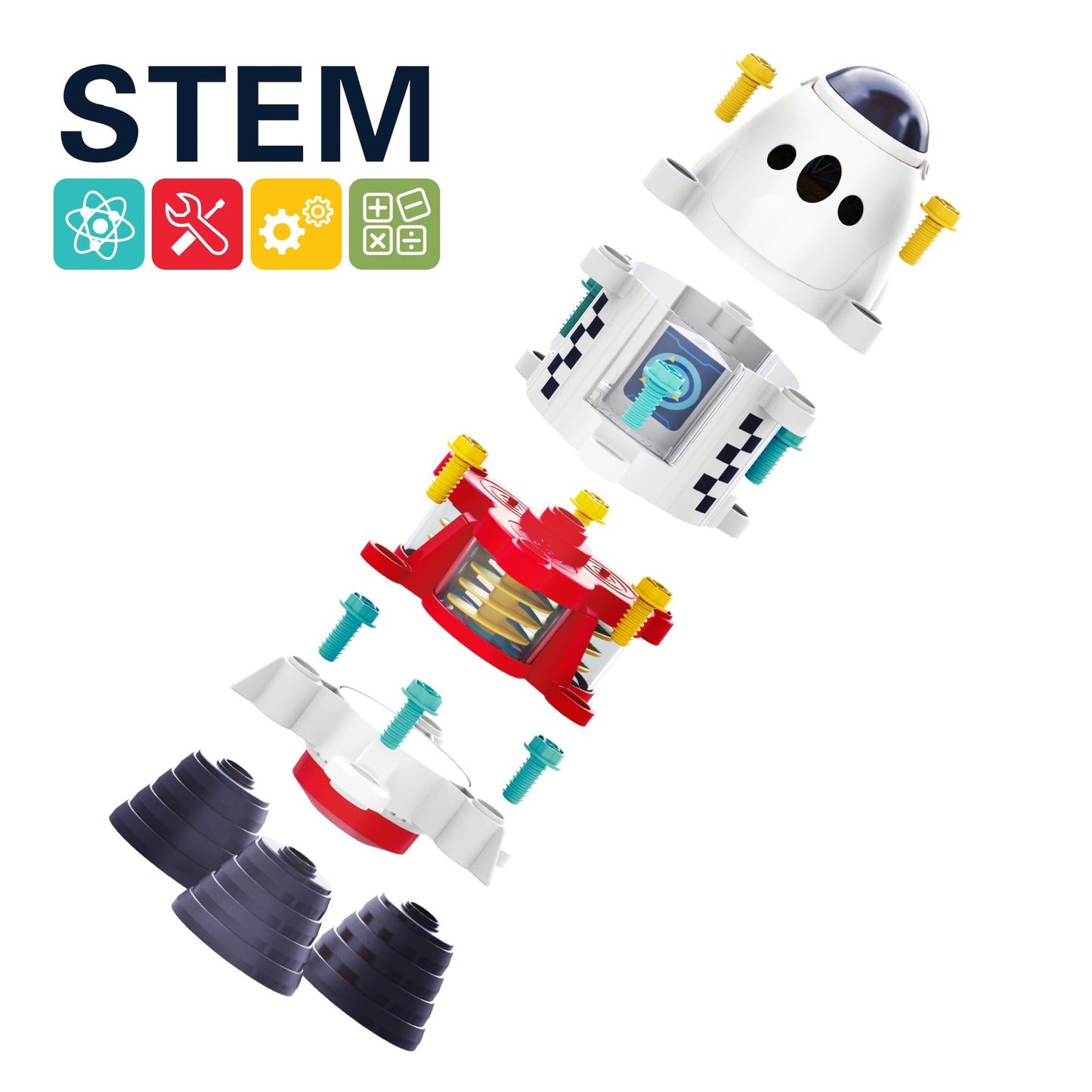 iPlay, iLearn Rocket Space Toy Playset with Shuttle, Electric Drill & 2 Astronauts â STEM Take-Apart Adventure for Kids 3-8
