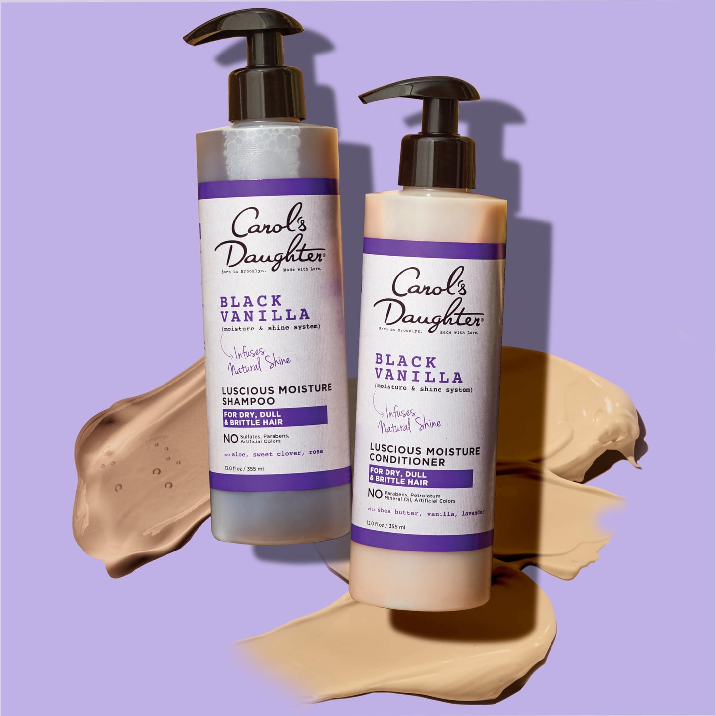 Carol's Daughter Black Vanilla Sulfate-Free Shampoo & Conditioner Set | Moisturizing Hair Care for Dry, Damaged, Curly & Natural Hair, 1 Kit
