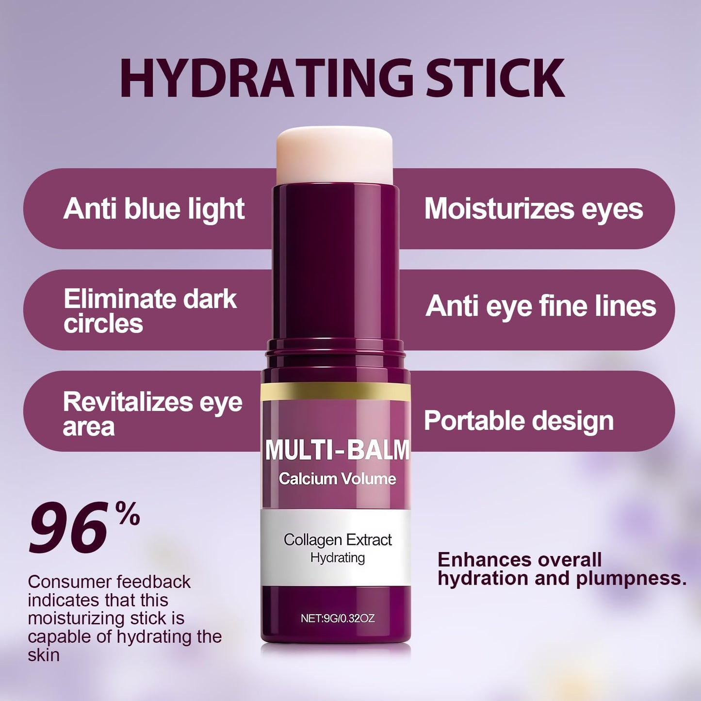 Cemenrete Calcium Multi Balm – Korean Collagen Moisturizing Stick, Wrinkle Care, Hydrating & Firming Cream for Eyes, Neck & Face