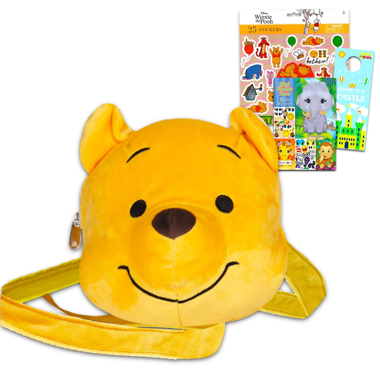 Winnie the Pooh Plush Purse Set for Girls – Crossbody Bag with Plushie, Stickers, Activity Book & More