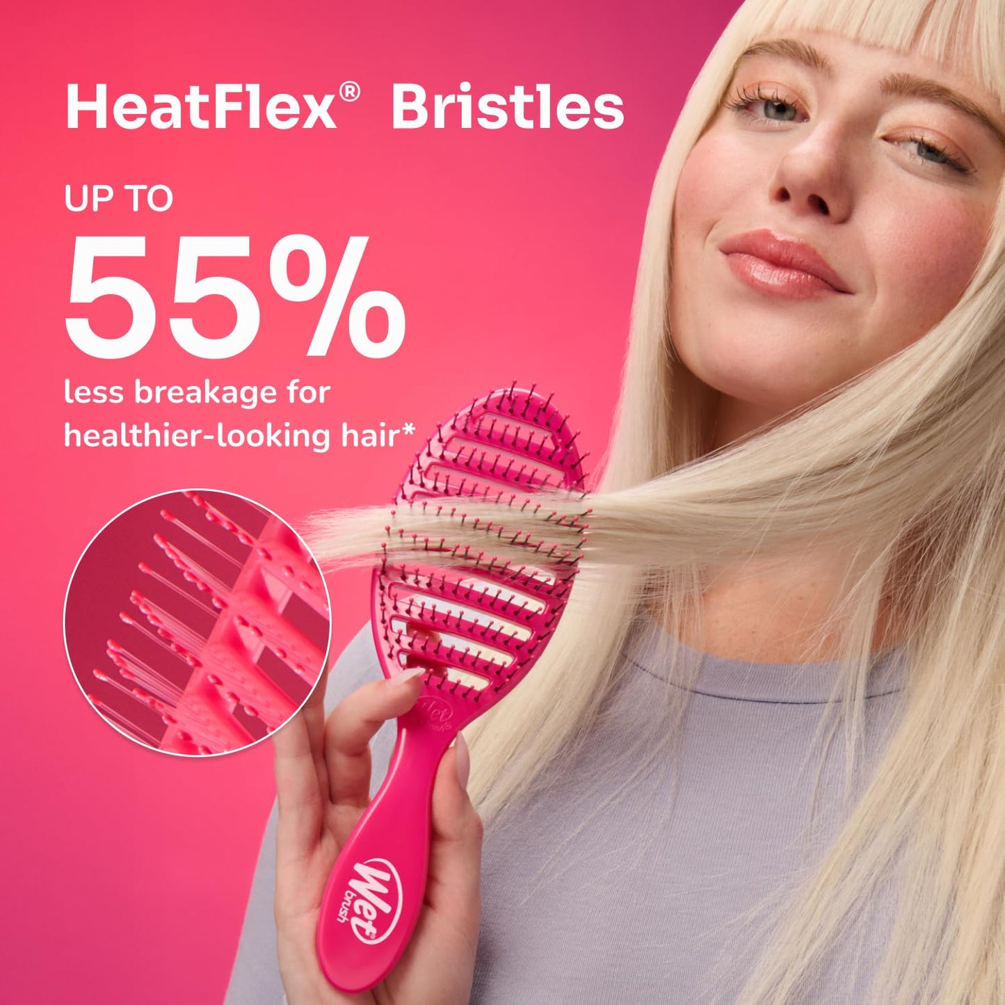 Wet Brush Paddle Detangler Hair Brush - Sky Blue | Ultra-Soft IntelliFlex Bristles & AquaVent Design | For Wet, Dry & Damaged Hair, Men & Women