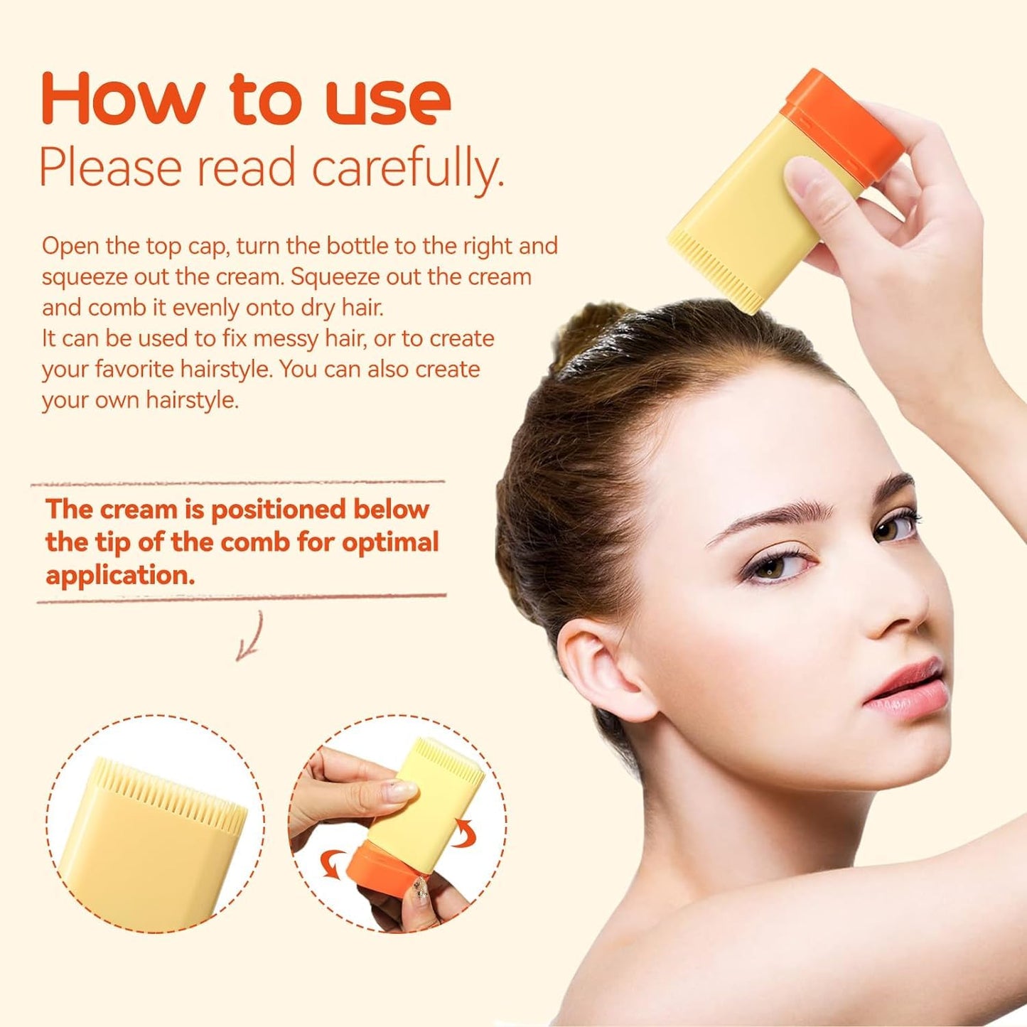 MINXUEYEN Kids Hair Styling Gel & Wax Stick 2-in-1 with Built-in Comb – Natural, Non-Greasy, Easy Styling for Children, Clear, 0.71oz