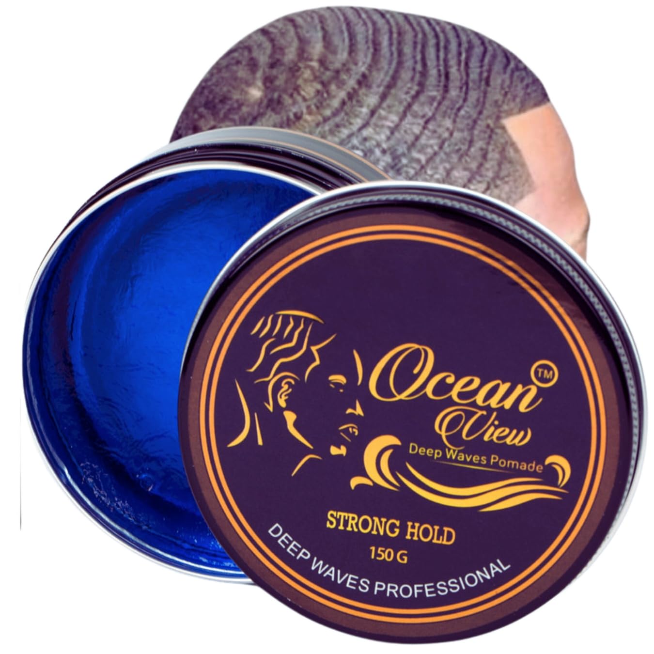 OCEAN VIEW DEEP WAVES Pomade - Water-Based Hair Cream for 360 Waves & Wolfing, Strong Hold, Easy to Wash, Smooth Application, 4oz