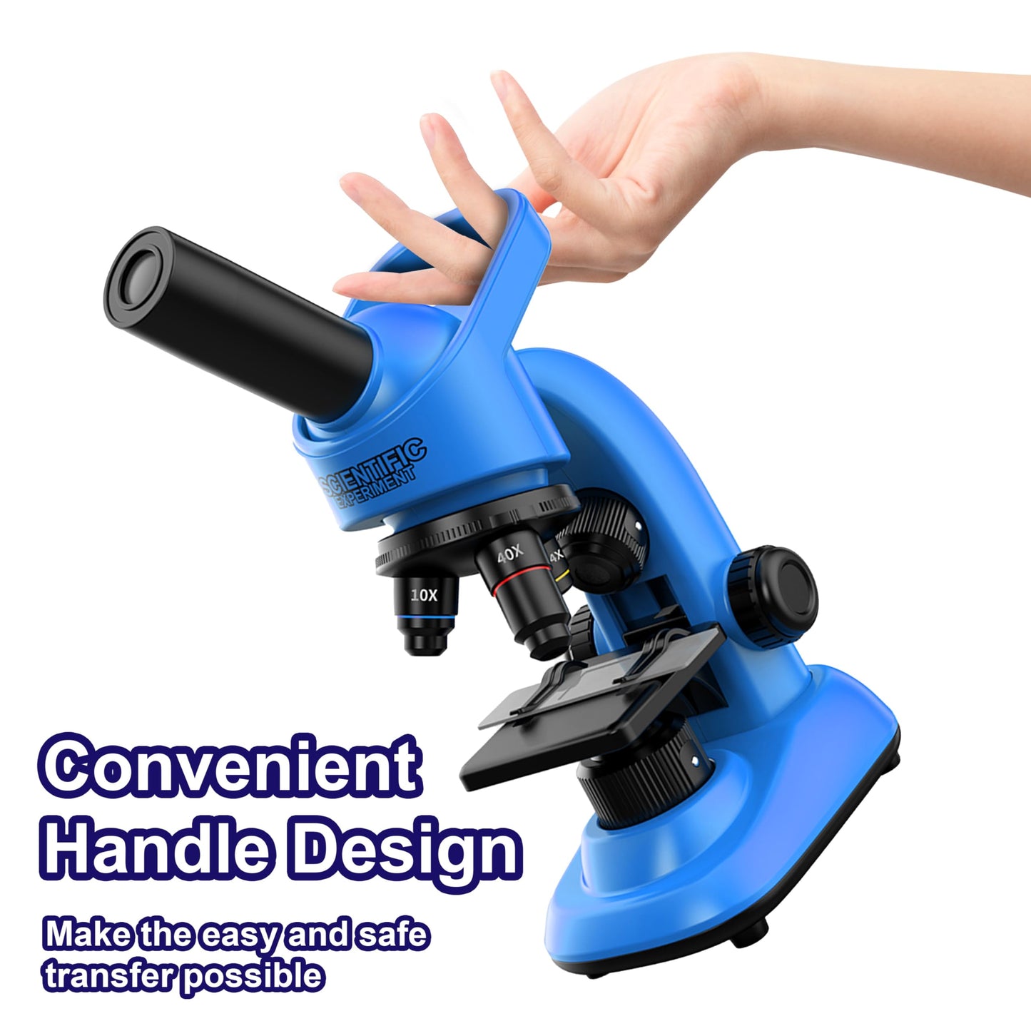 Kids Microscope Kit 40-1600x for Beginners, STEM Science Toy with LED Light, Prepared Slides & Tools for Ages 6-12