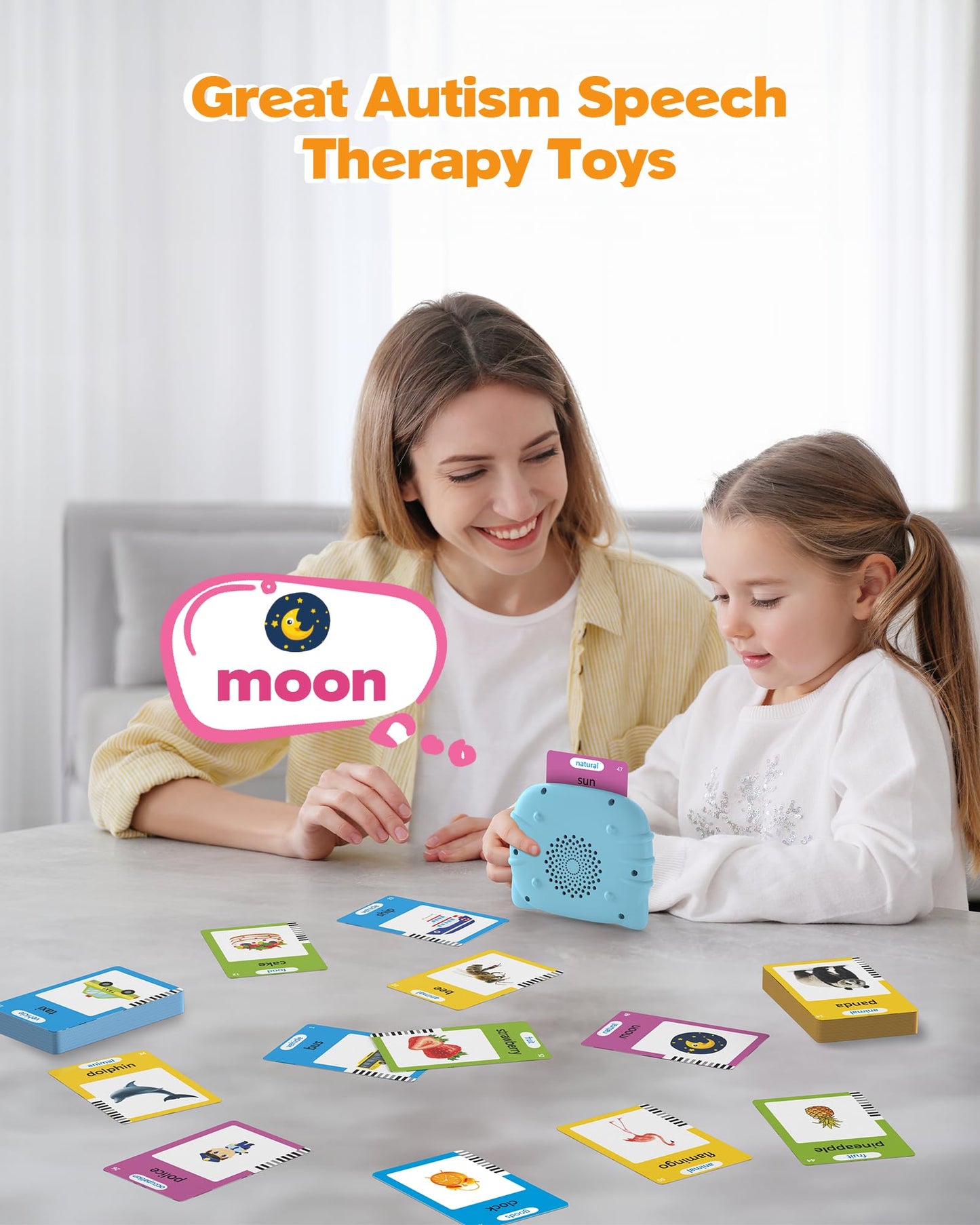 Airbition Talking Flash Cards for Toddlers Ages 1-4 – Montessori Language Learning, 224 Words, Speech Therapy & Sensory Educational Toy