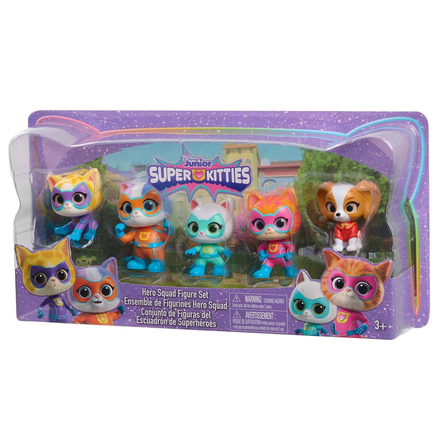 Just Play Disney Junior SuperKitties Hero Squad 5-Piece Figure Set, Kids Toys for Ages 3 Up