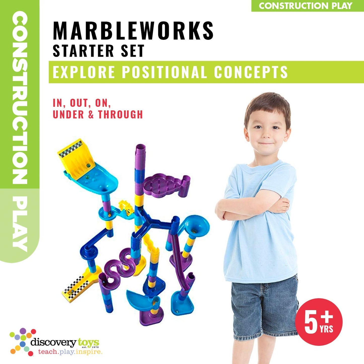 Discovery Toys MARBLEWORKS Marble Run Starter Set β STEM Educational Building Blocks for Kids 5+ | Hands-On Learning & Skill Development
