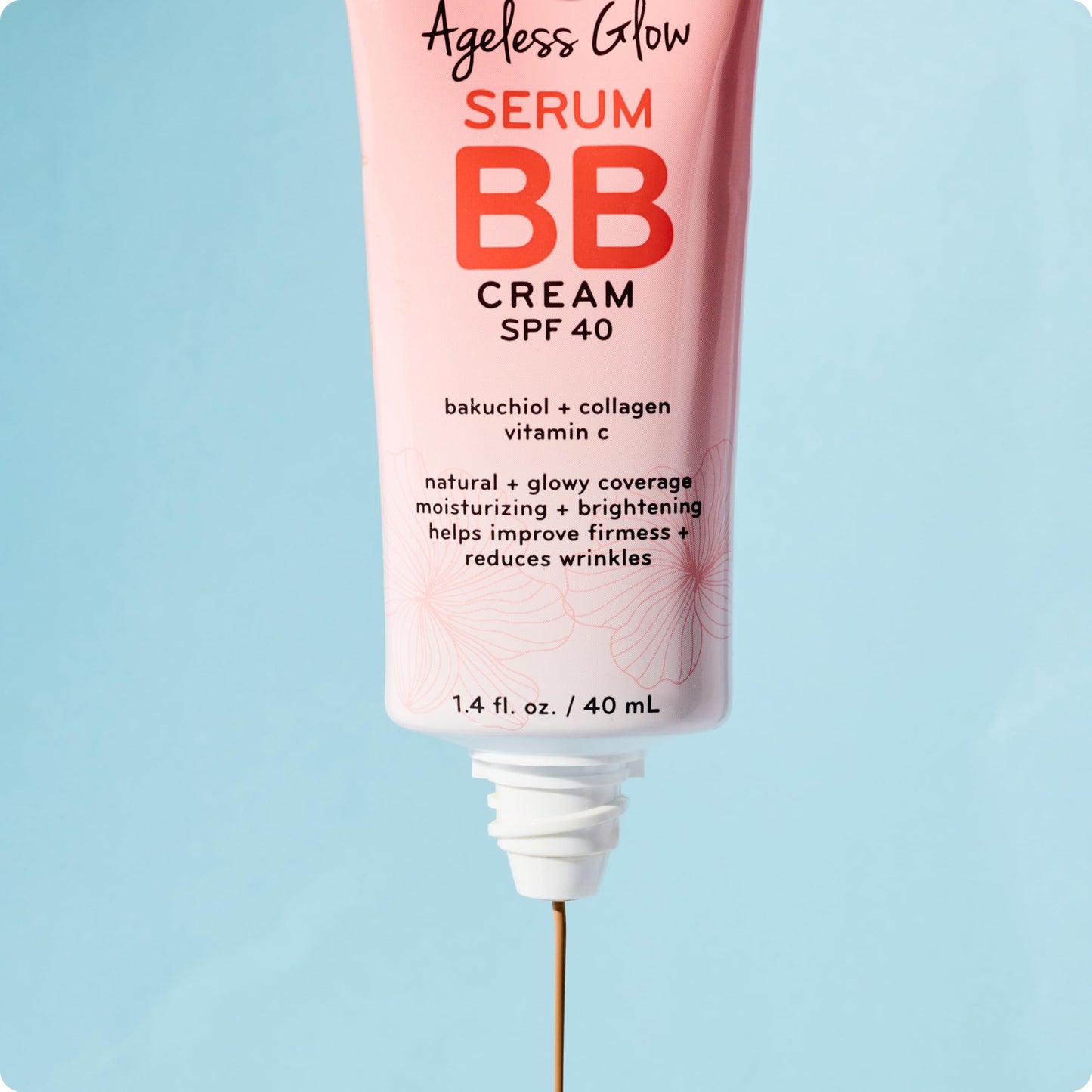 pūrlisse Ageless Glow Serum BB Cream SPF 40 – Lightweight Glow BB Cream with Bakuchiol & Vitamin C for Firm, Dewy Skin & Fewer Wrinkles – Light, 1.4 oz